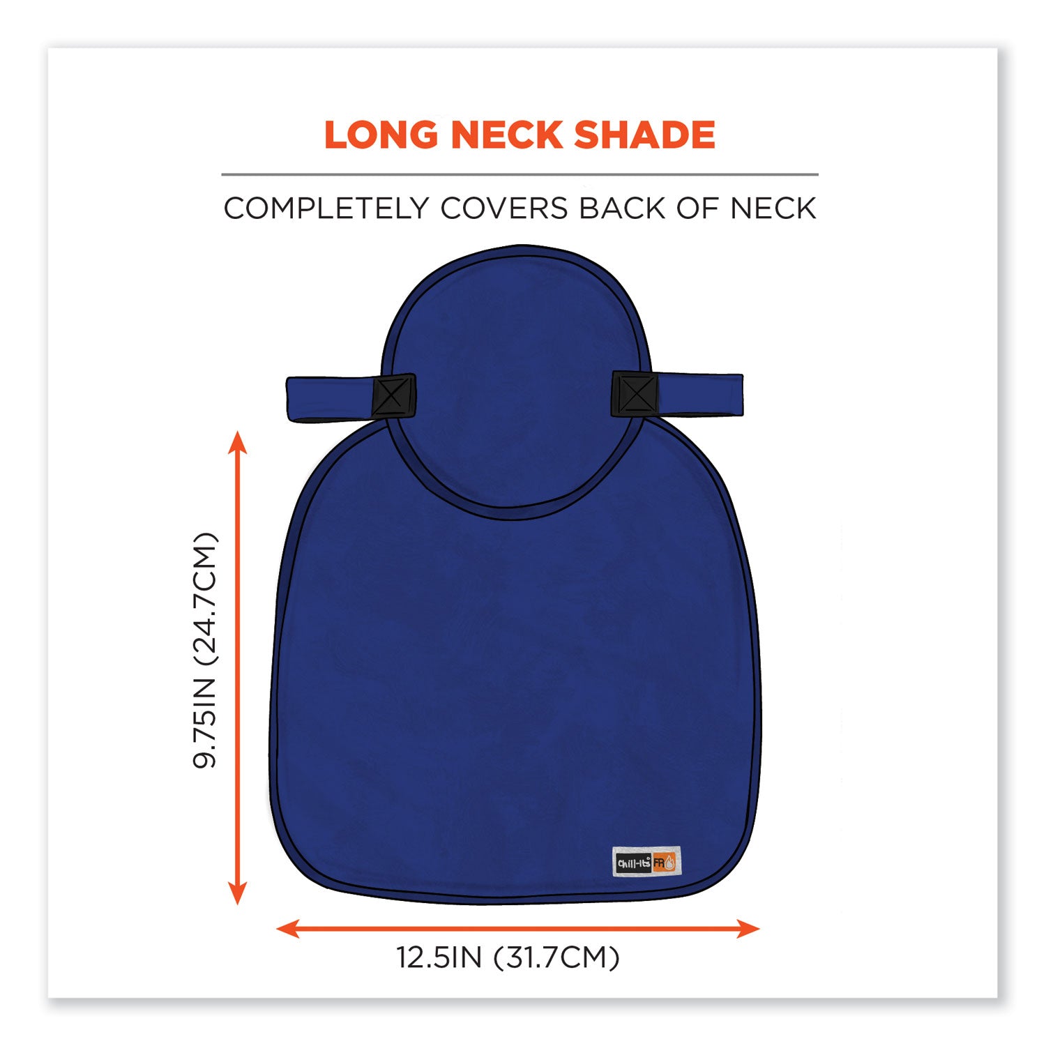 9.5" Height x 0.5" Width - Blue - Modacrylic, Cotton, Fabric - 6 / Carton