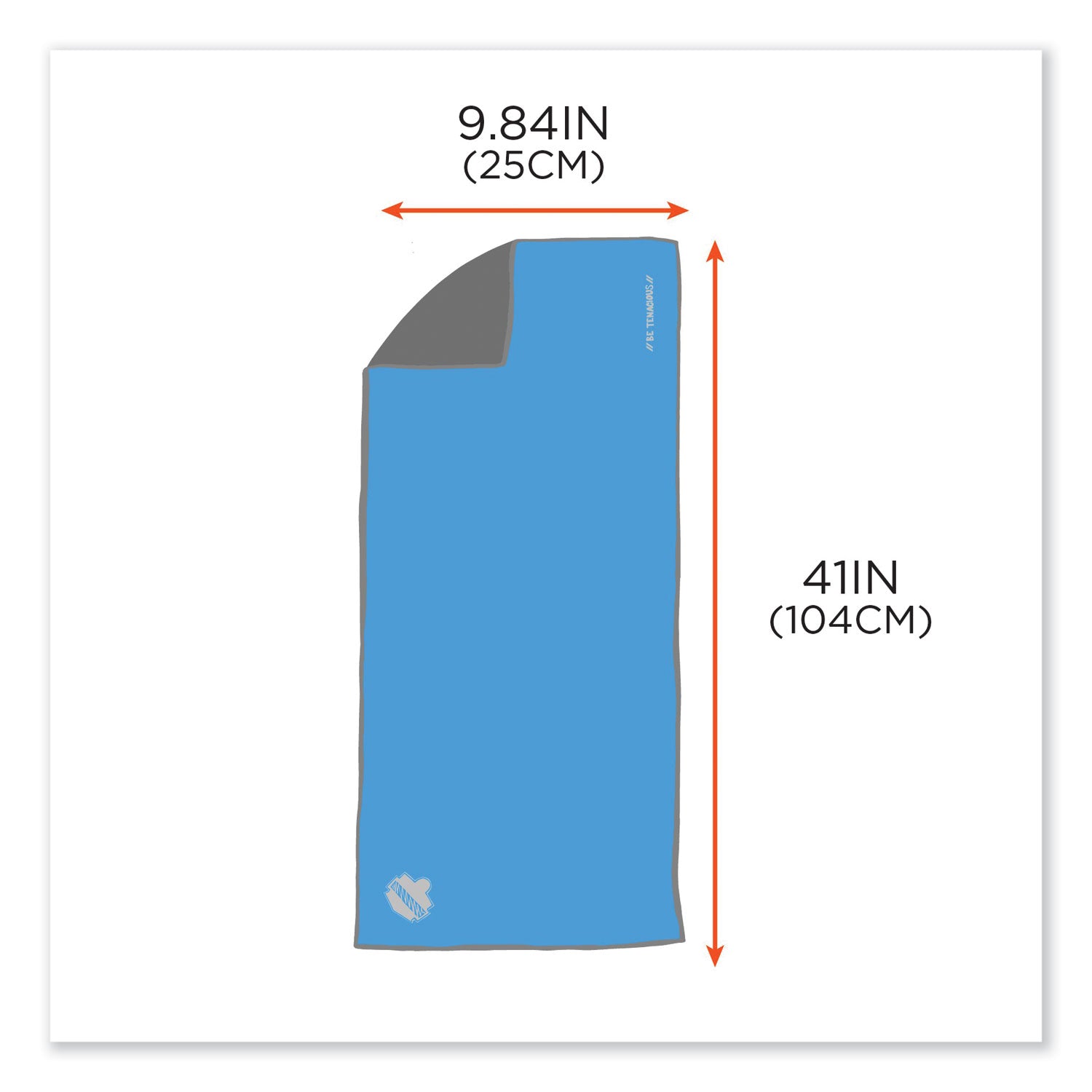 Ergodyne 6602MF Evaporative Microfiber Cooling Towel - 7.3" Height x 2.5" Width - Blue - MicroFiber - 1 Each