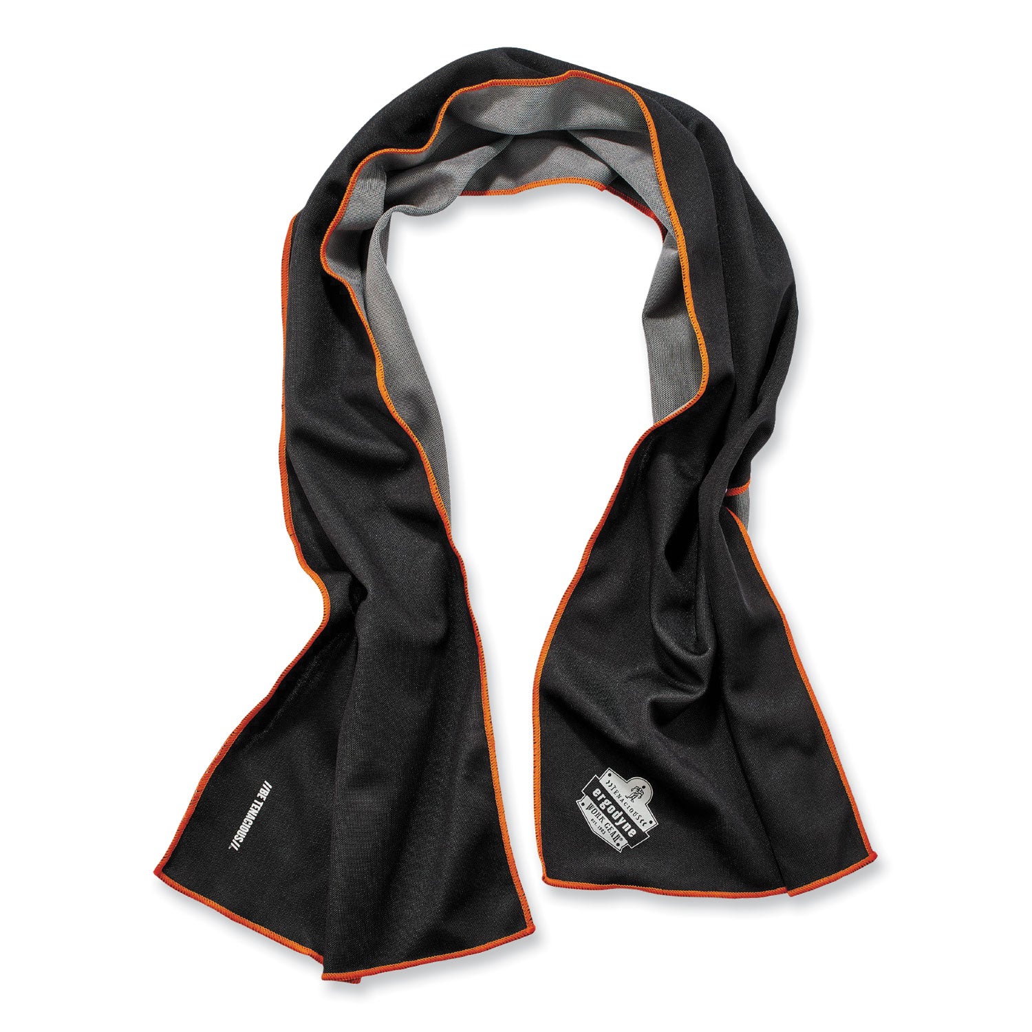 Ergodyne 6602MF Evaporative Microfiber Cooling Towel - 7.3" Height x 2.5" Width - Black - MicroFiber - 1 Each