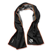 Ergodyne 6602MF Evaporative Microfiber Cooling Towel - 7.3" Height x 2.5" Width - Black - MicroFiber - 1 Each