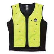 Ergodyne 6685 Premium Dry Evaporative Cooling Vest, Large, Zipper Closure, Lime, Machine Washable, Lightweight, Durable, Ventilated, Antimicrobial, High Visibility, Stretchable, Snug Fit, 1 Each