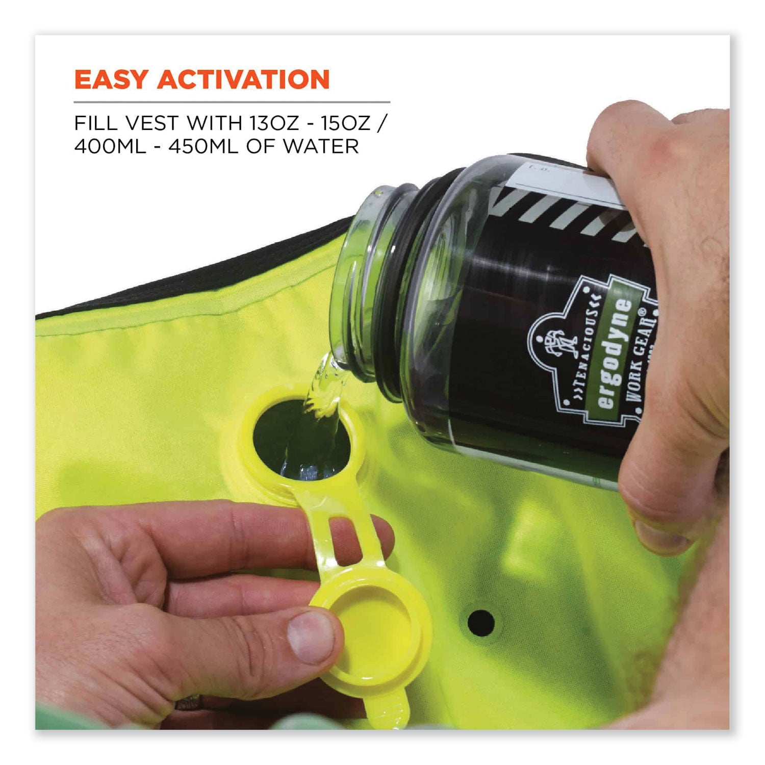 Ergodyne 6685 Premium Dry Evaporative Cooling Vest, 4-Xtra Large, Zipper Closure, Lime, Machine Washable, Lightweight, Durable, Ventilated, Antimicrobial, High Visibility, 1 Each