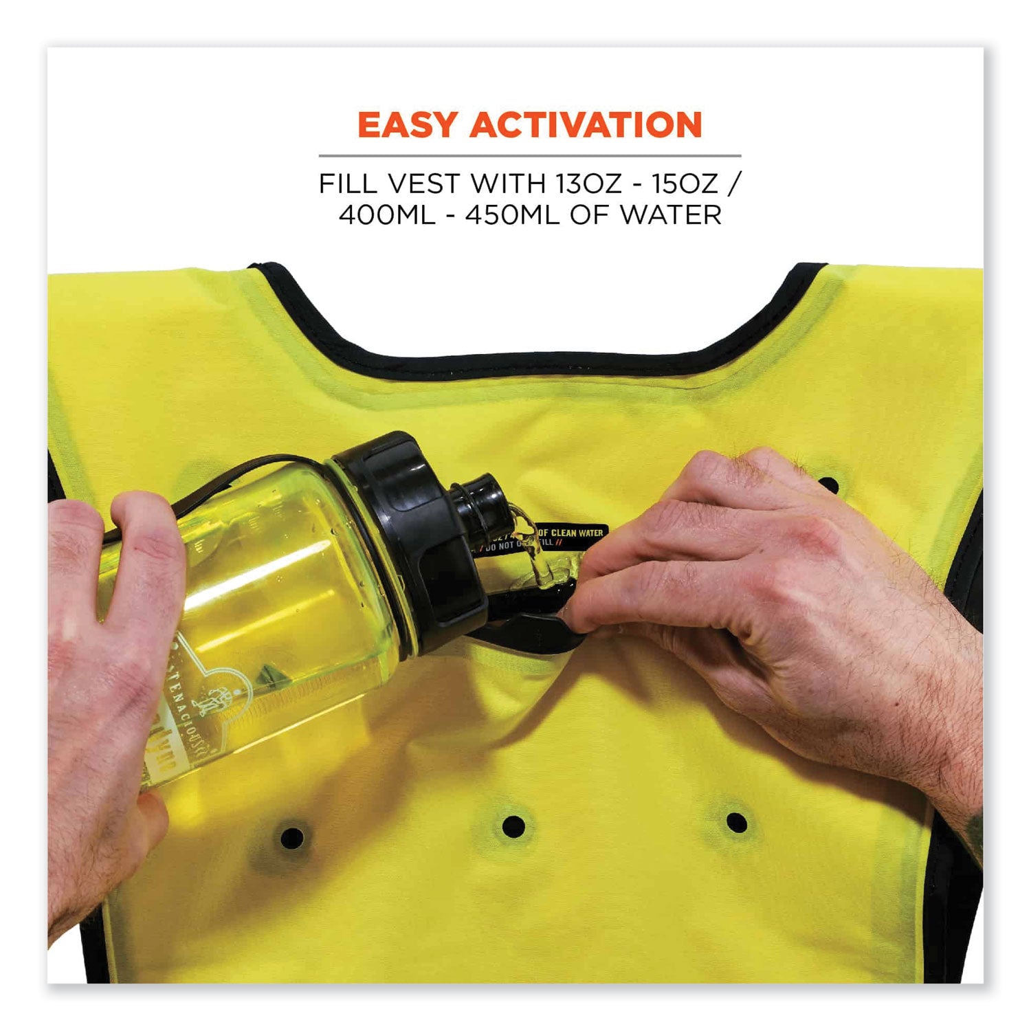 Ergodyne 6687 Economy Dry Evaporative Cooling Vest, Small/Medium, Lime, Machine Washable, Lightweight, Durable, Elastic Waist, Antimicrobial, Heat Resistant, High Visibility - 1 Each