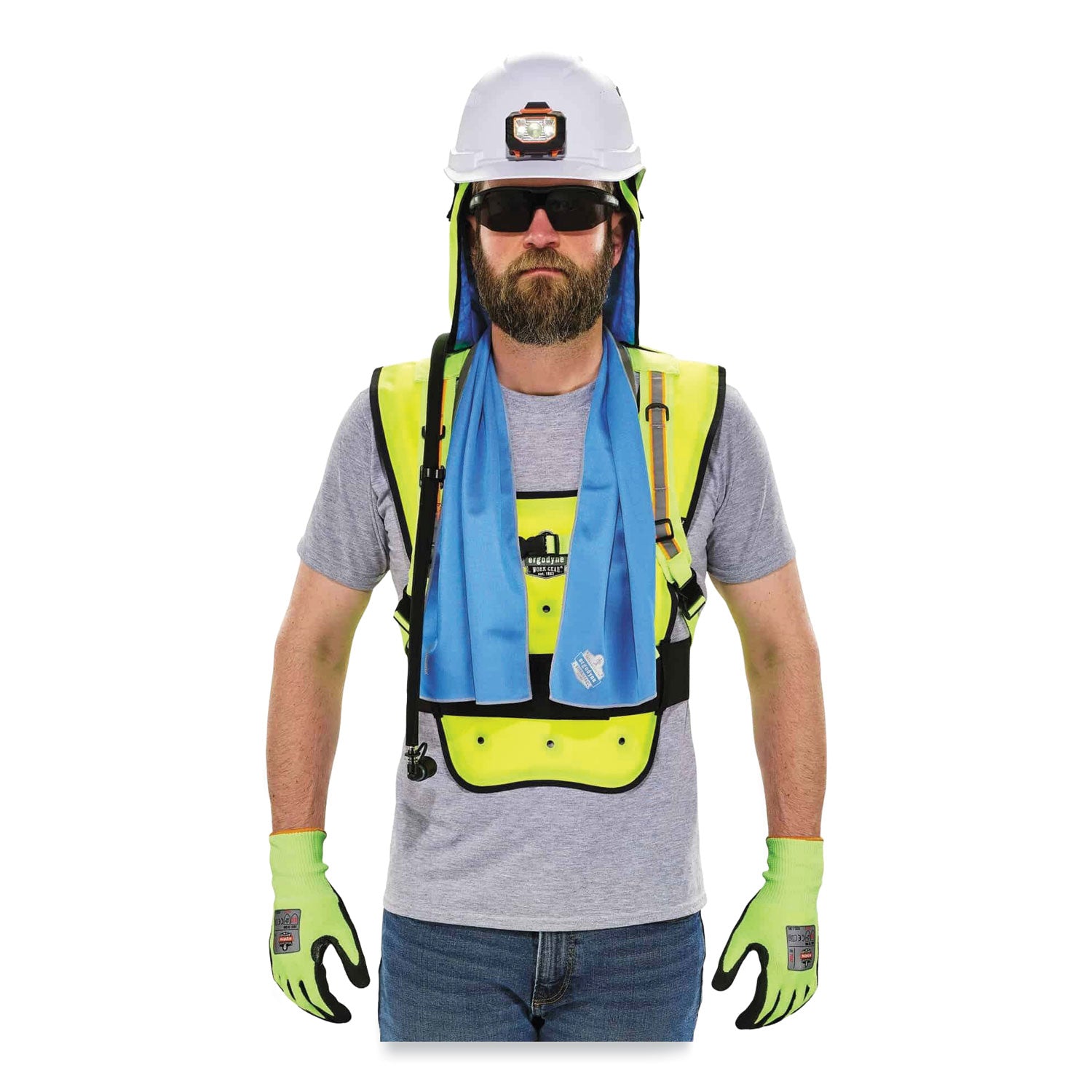 Ergodyne 6687 Economy Dry Evaporative Cooling Vest, Small/Medium, Lime, Machine Washable, Lightweight, Durable, Elastic Waist, Antimicrobial, Heat Resistant, High Visibility - 1 Each