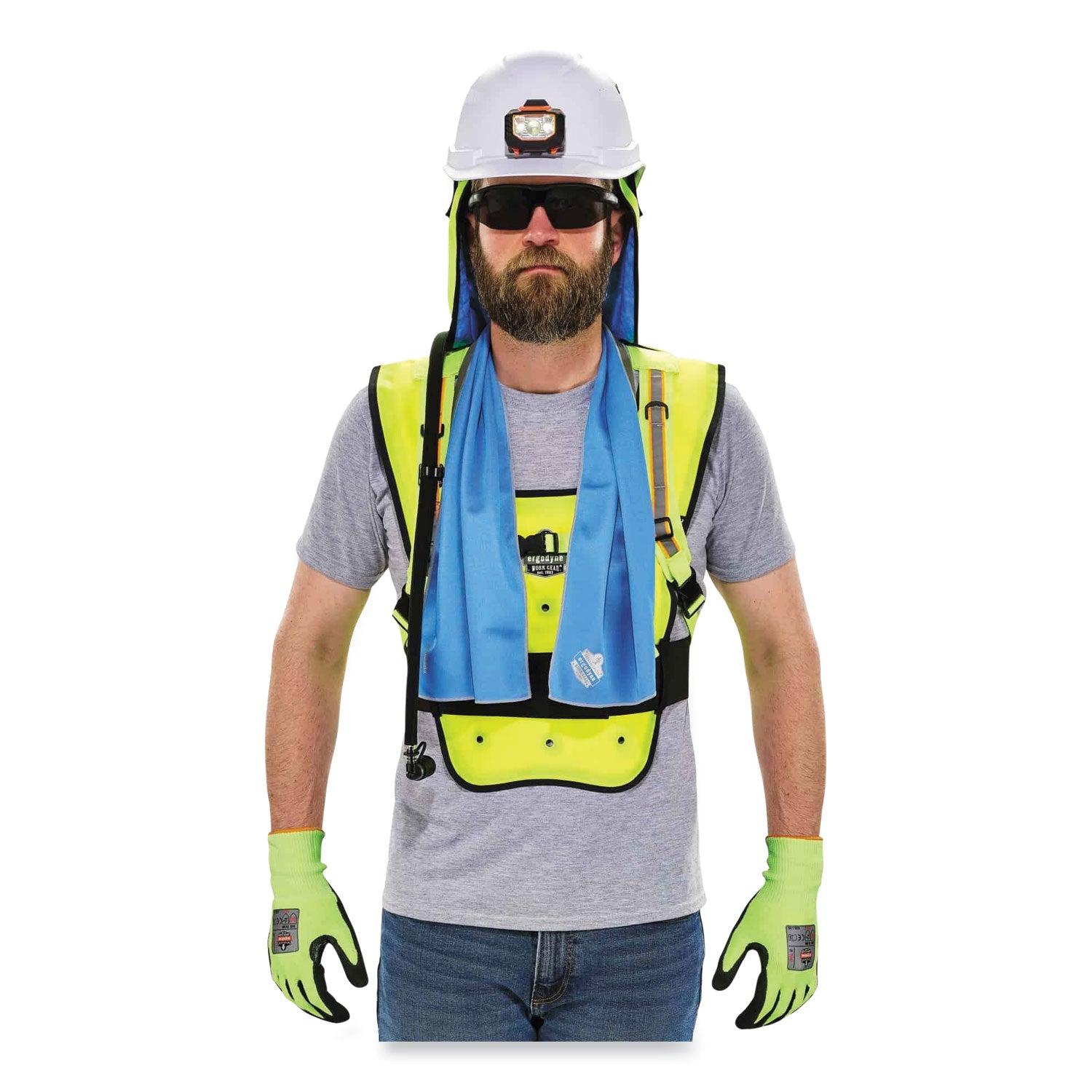 Ergodyne 6687 Economy Dry Evaporative Cooling Vest, Large/Extra Large, Strap Closure, Lime, Machine Washable, Lightweight, Durable, Antimicrobial, High Visibility, 1 Each