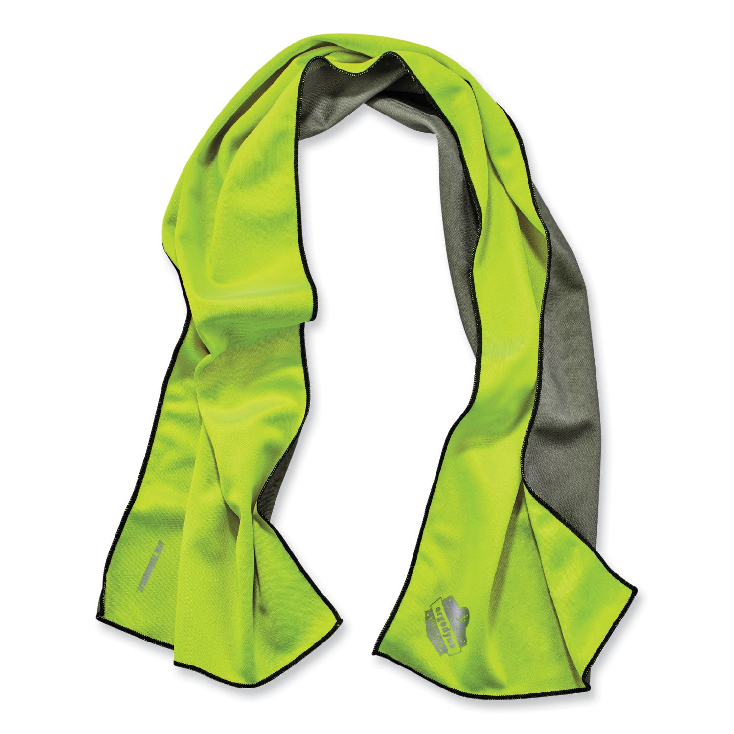 Ergodyne 6602MF Evaporative Microfiber Cooling Towel - 7.3" Height x 2.5" Width - Lime - MicroFiber - 1 Each