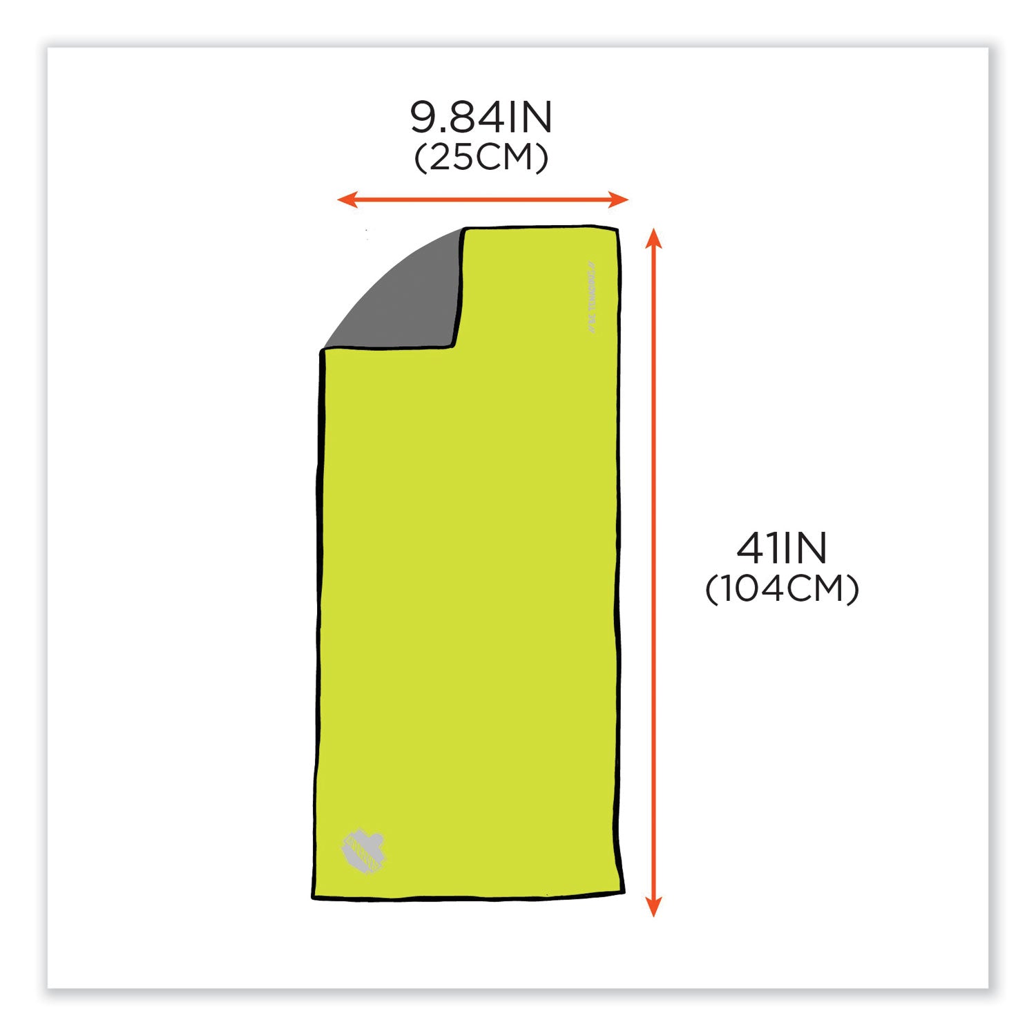 Ergodyne 6602MF Evaporative Microfiber Cooling Towel - 7.3" Height x 2.5" Width - Lime - MicroFiber - 1 Each