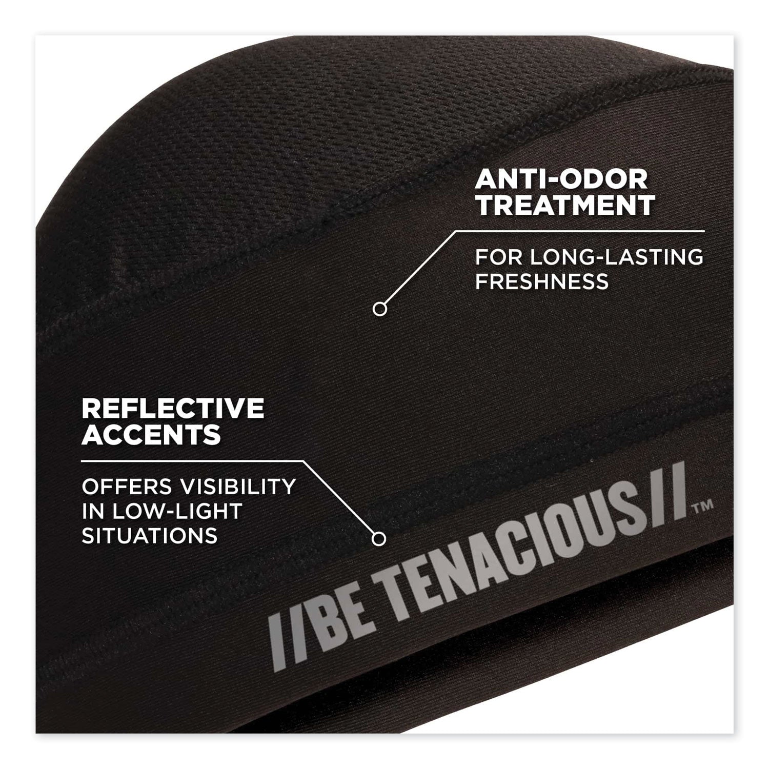 Ergodyne 6632 Cooling Skull Cap - Fabric, Elastic - Black