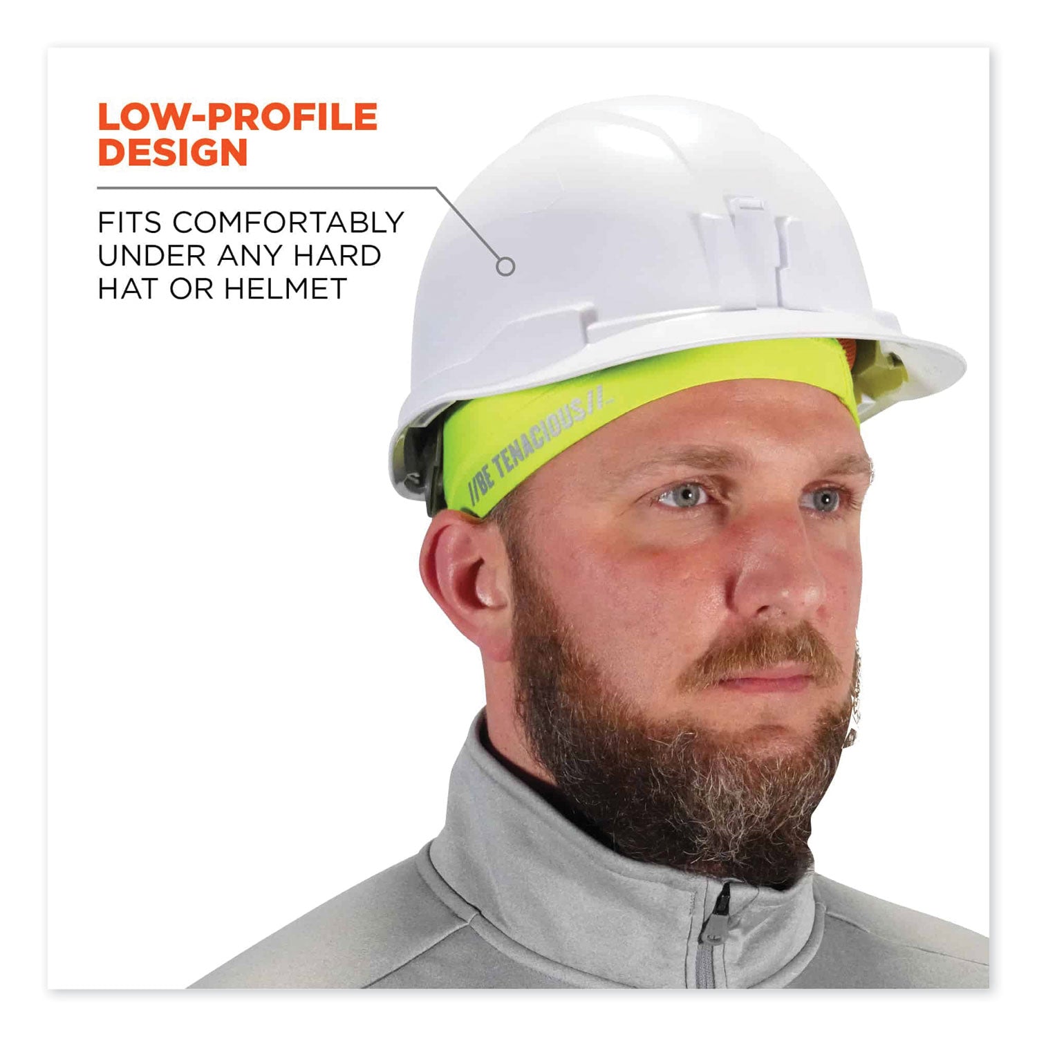 Ergodyne 6632 Cooling Skull Cap - Fabric, Elastic - Lime