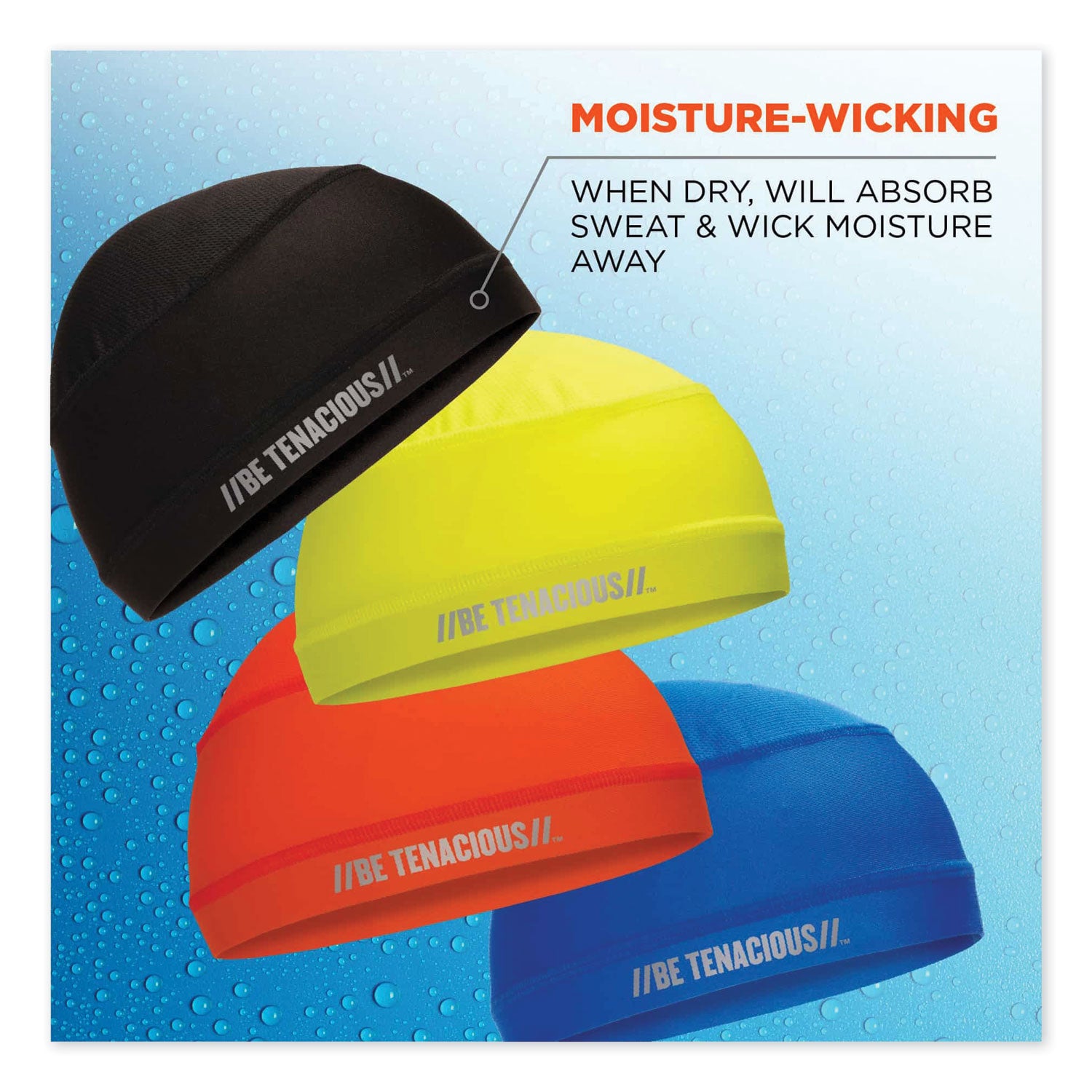 Ergodyne 6632 Cooling Skull Cap - Fabric, Elastic - Blue