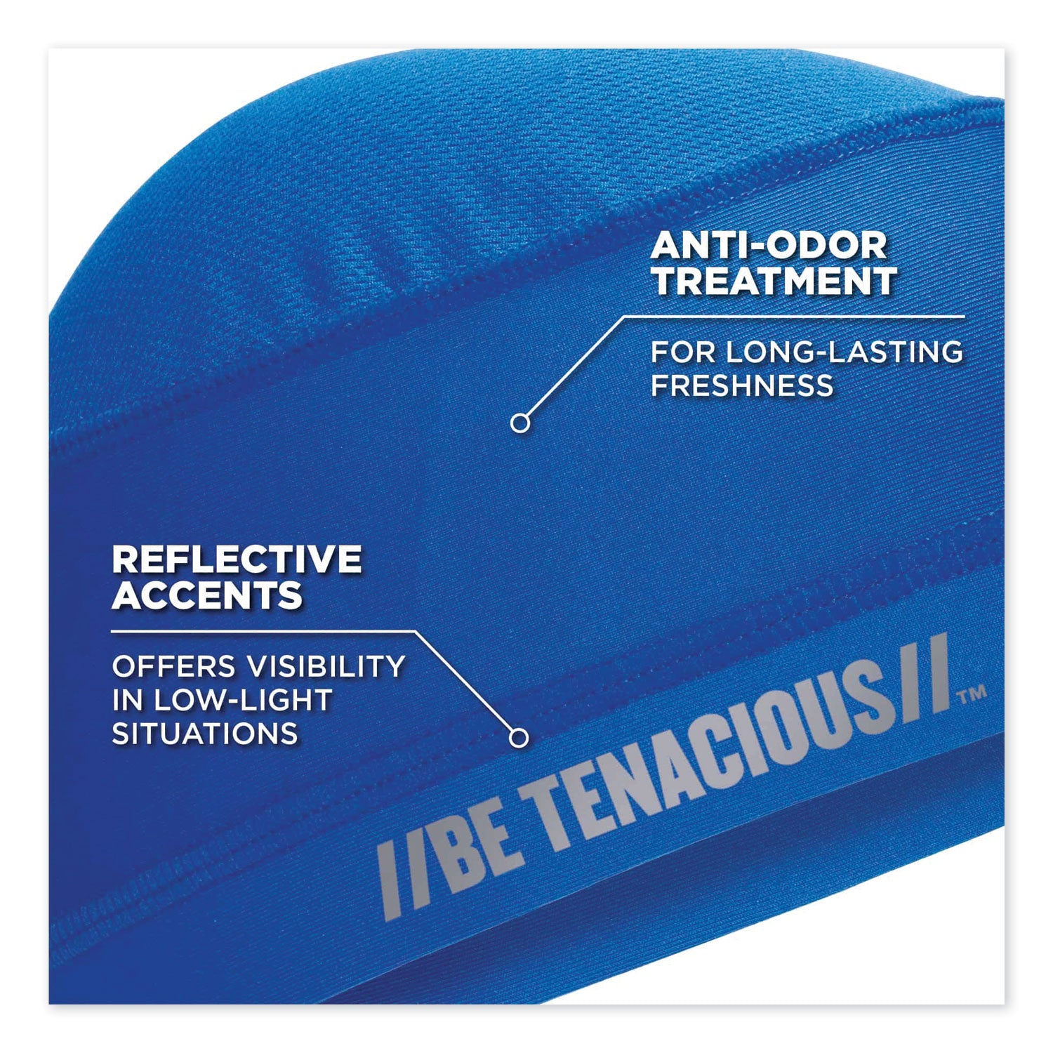 Ergodyne 6632 Cooling Skull Cap - Fabric, Elastic - Blue
