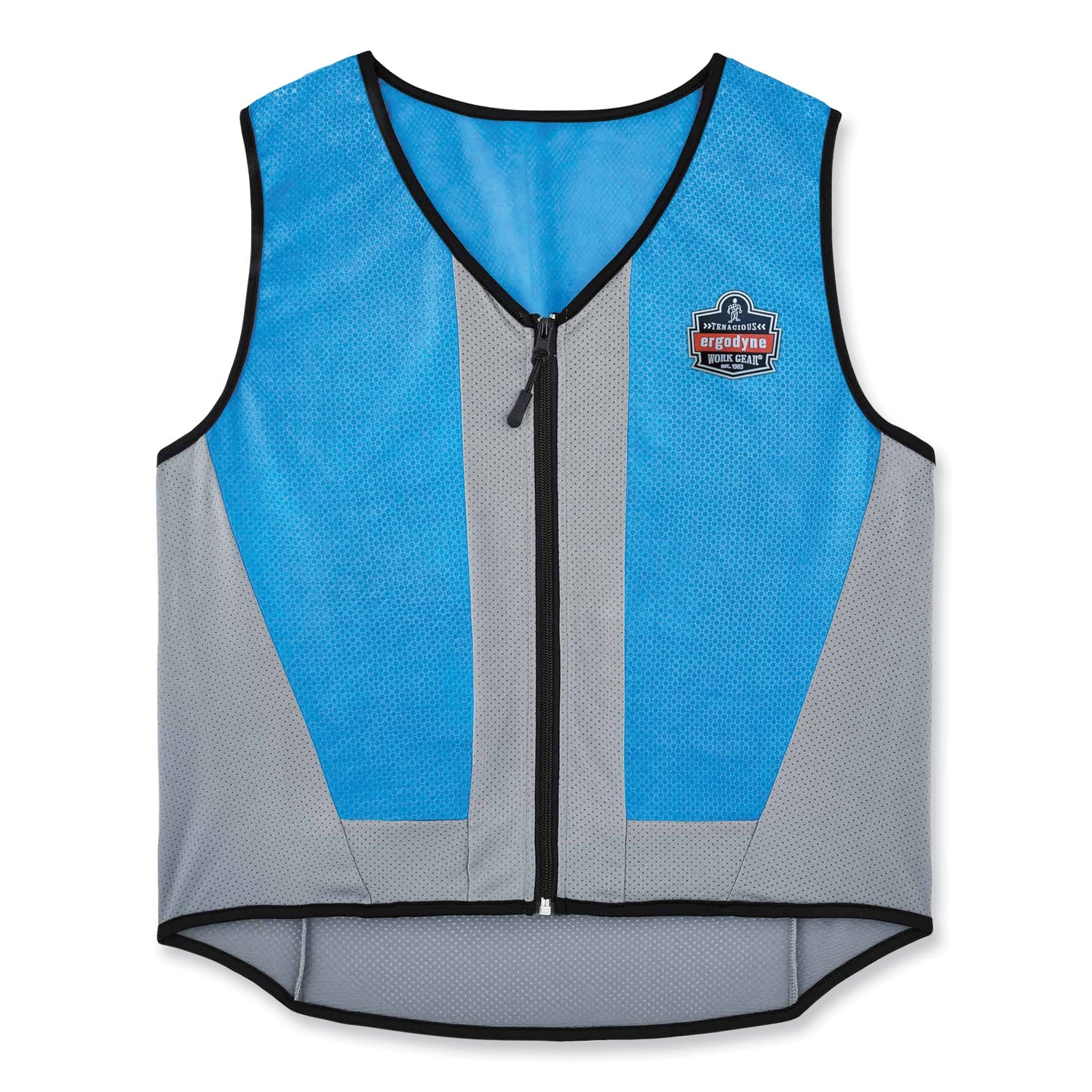 Ergodyne 6667 Wet Evaporative Cooling Vest, PVA Material, 2-Xtra Large, Zipper Closure, Blue, Machine Washable, Breathable, Lightweight, Heat Resistant, 1 Each