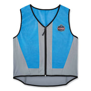 Ergodyne 6667 Wet Evaporative Cooling Vest, PVA Material, 2-Xtra Large, Zipper Closure, Blue, Machine Washable, Breathable, Lightweight, Heat Resistant, 1 Each
