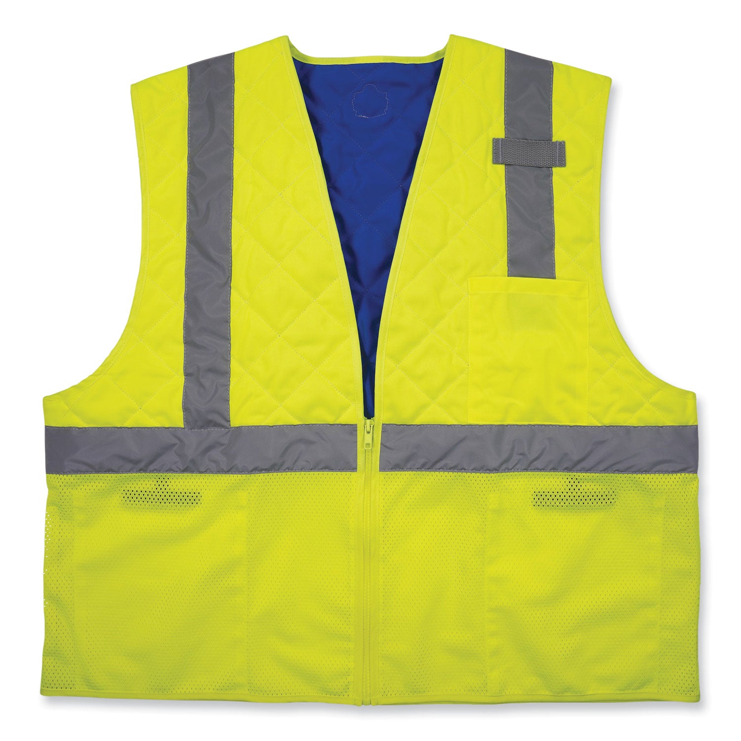 Ergodyne Chill-Its 6668 Hi-Vis Safety Cooling Vest, Medium, Lime, Zipper Closure, 2 Pockets, Polyester/Nylon, Lightweight, Breathable, Reflective Strap, Water Repellent, 1 Each