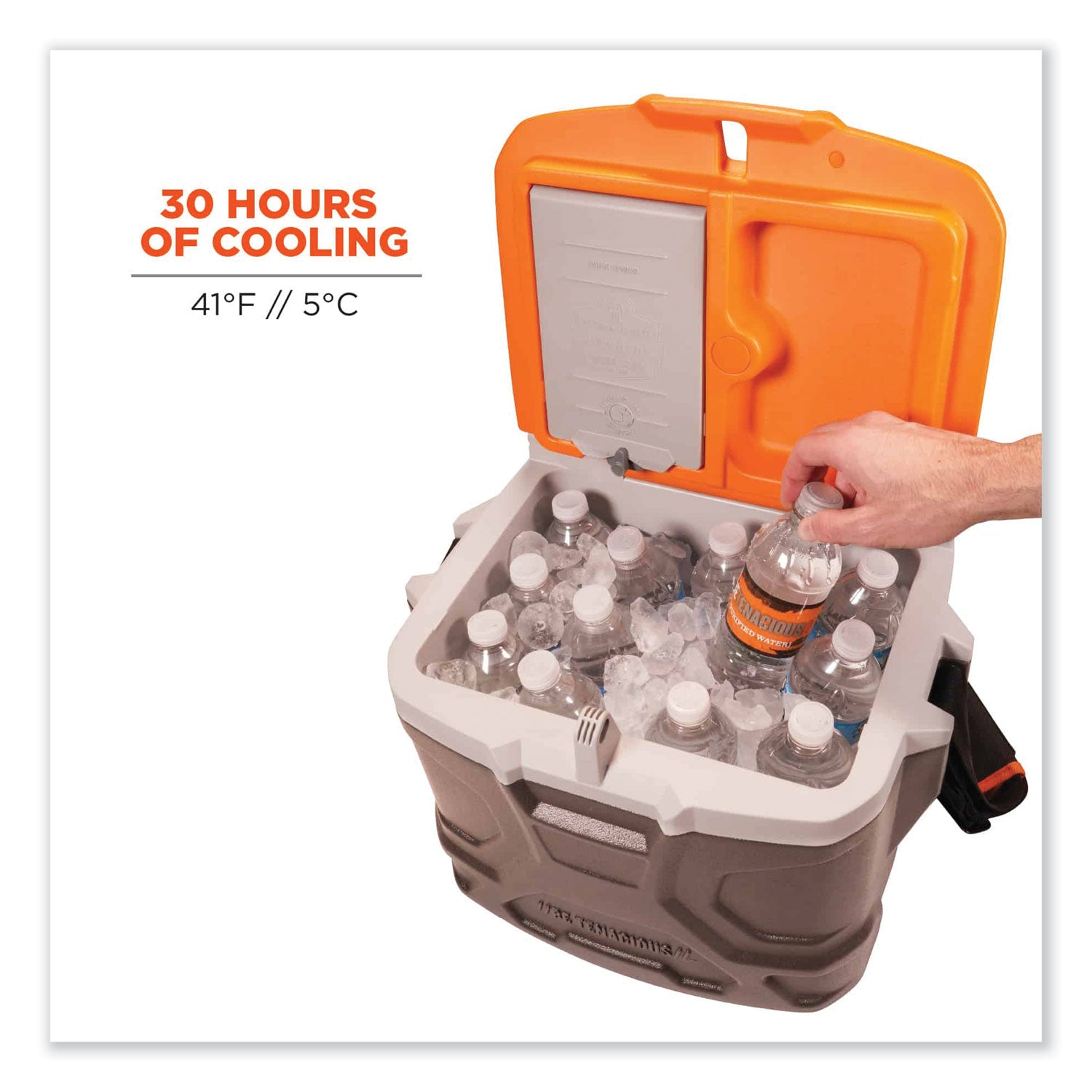 4.25 gal - 18 Can Support - Orange, Gray - Fabric