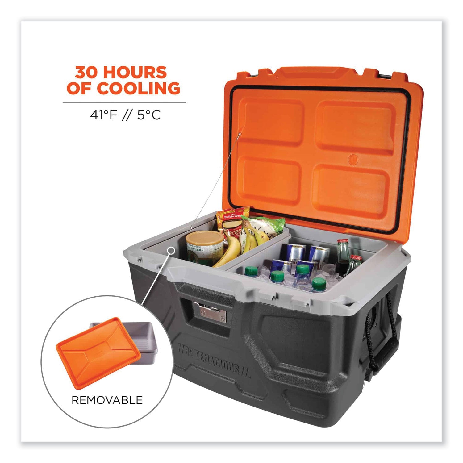 12 gal - 72 Can Support - 40 Bottle Support - Orange, Gray - Stainless Steel, Plastic, Rubber, Nylon