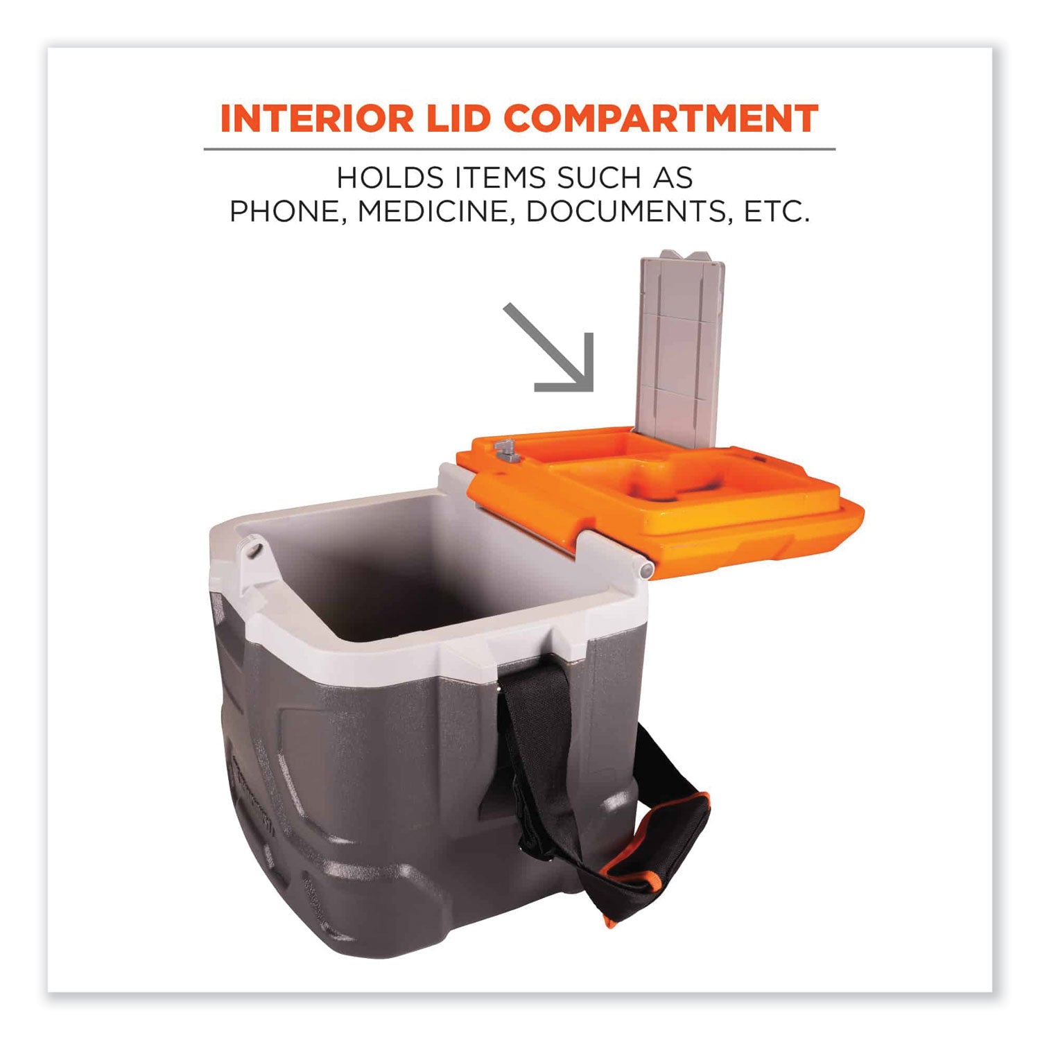 4.25 gal - 18 Can Support - Orange, Gray - Fabric