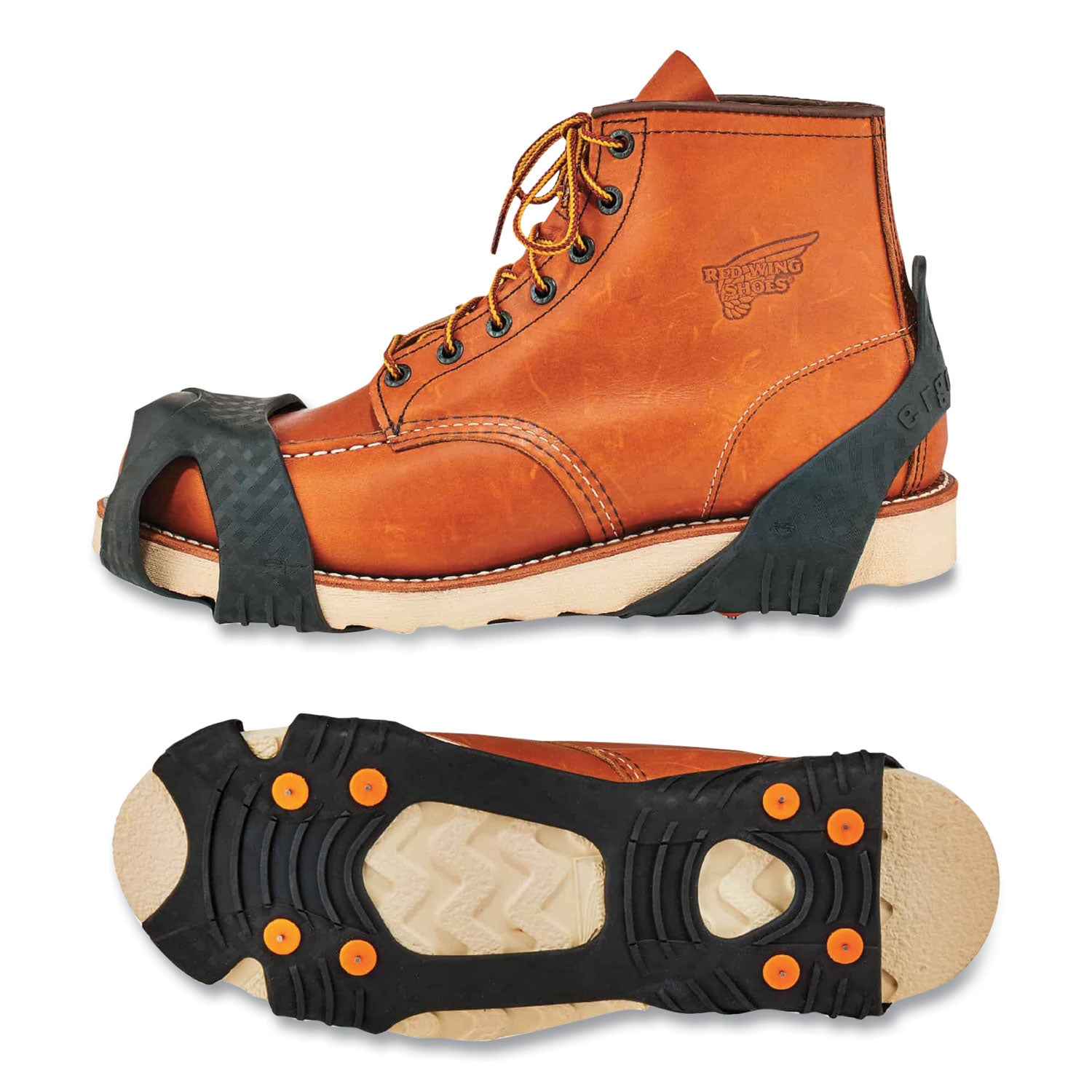 Ergodyne Trex 6300TC Slip-On Ice Cleats, 2 Pairs, 2XL, Black, Tungsten Carbide & Rubber