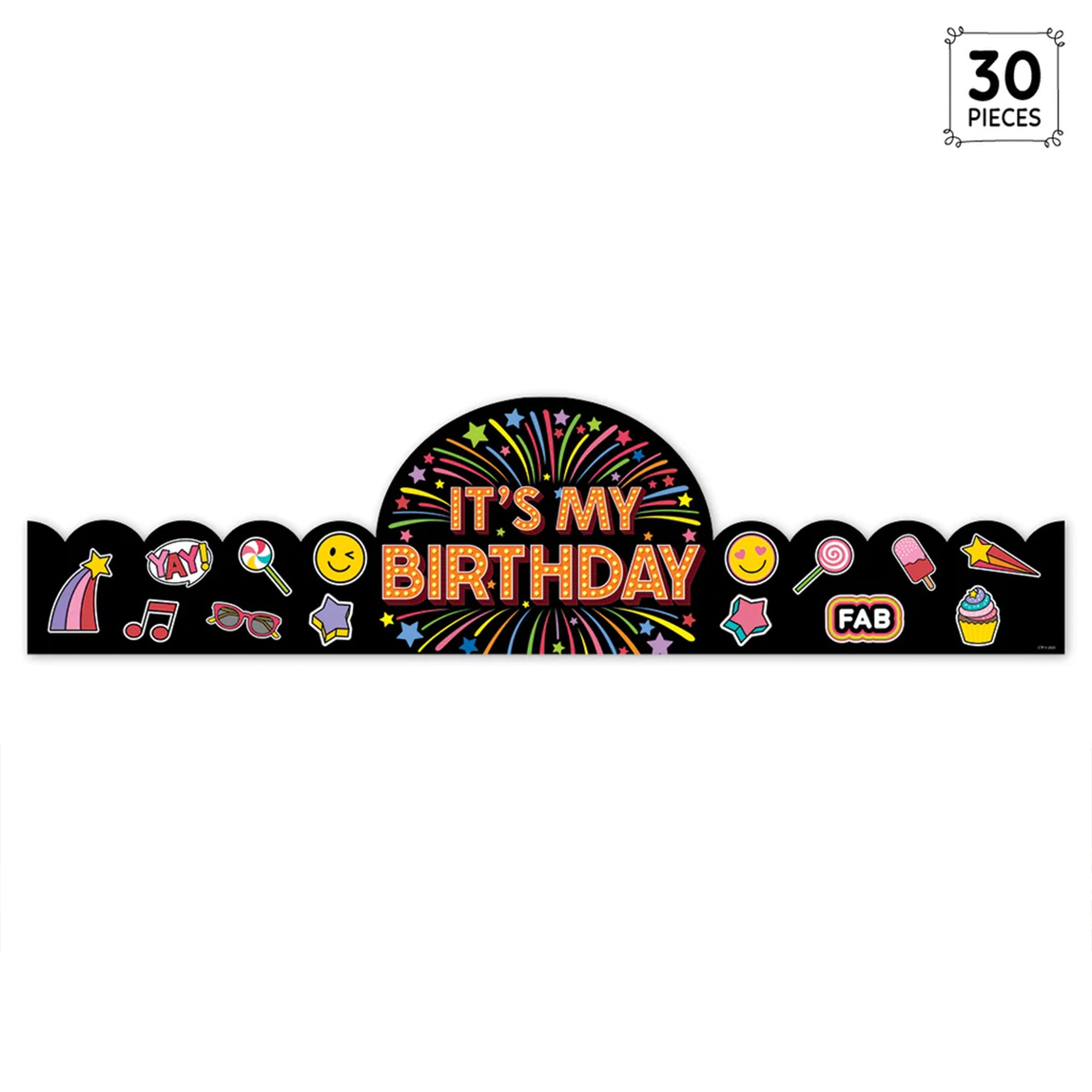 Core Decor Happy Birthday Crowns, Pack of 30