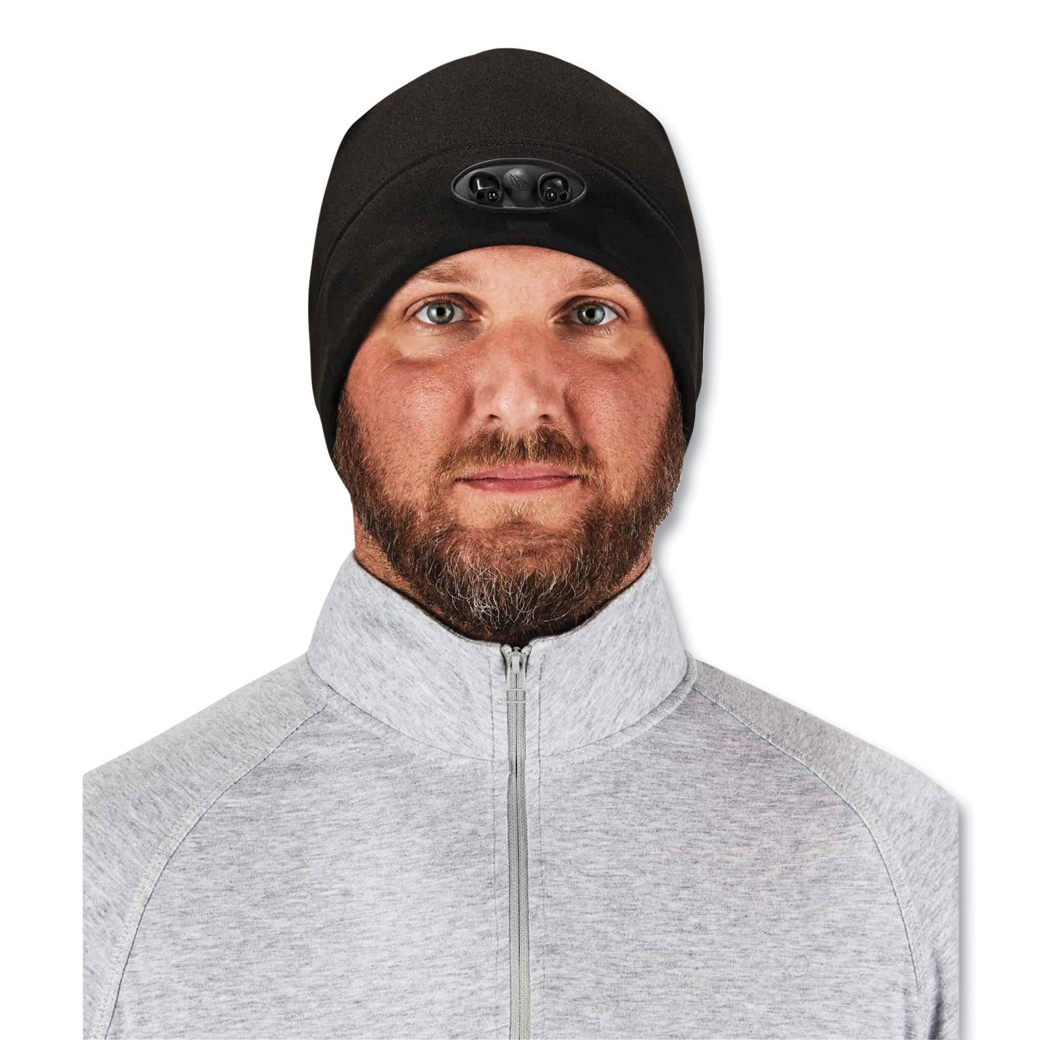Ergodyne N-Ferno 6804 Skull Cap Beanie Hat with LED Lights, Fleece, Black, 1 Each