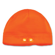 Ergodyne N-Ferno 6804 Skull Cap Beanie Hat with LED Lights, Fleece, Orange, 1 Each