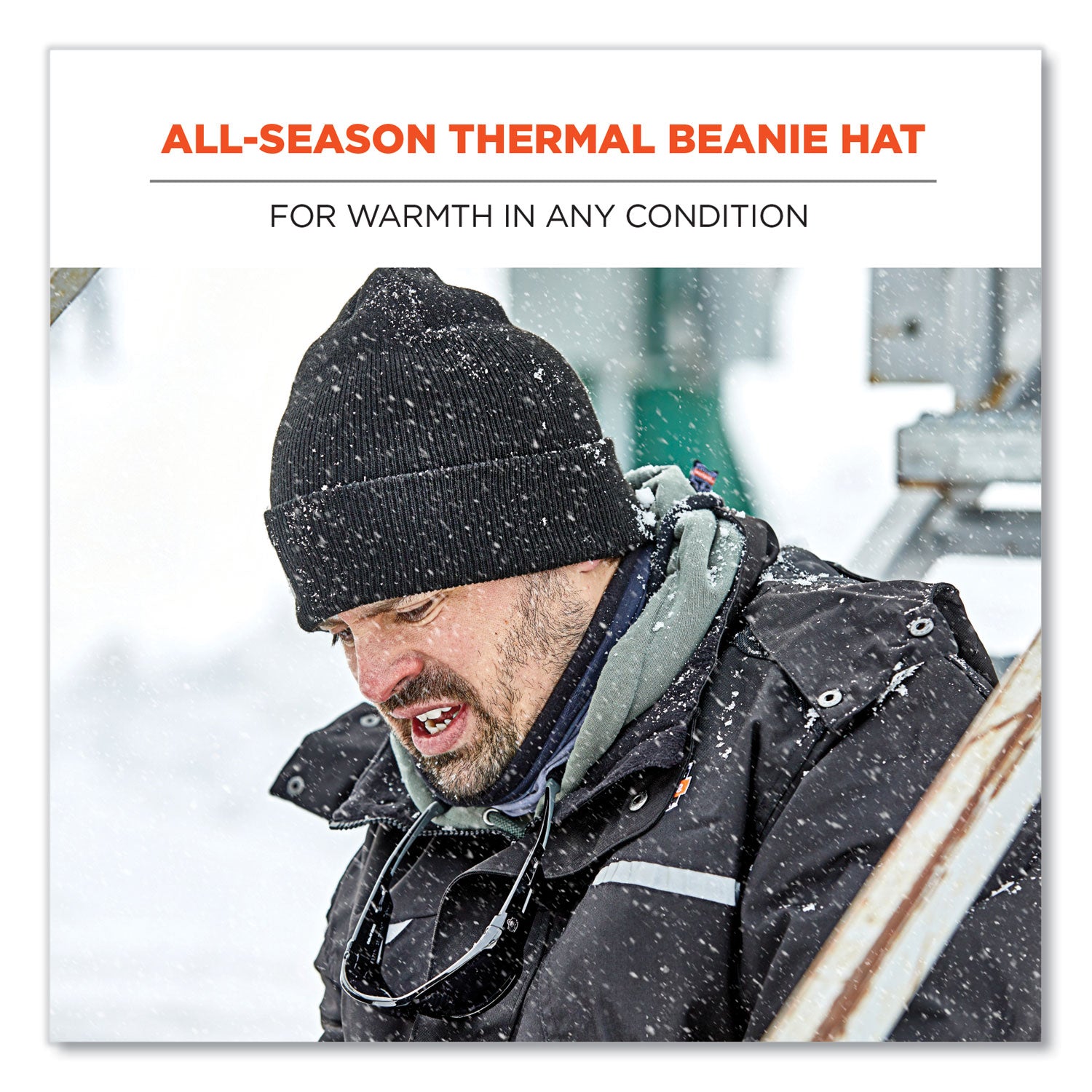 Ergodyne 6806 Cuffed Rib Knit Beanie Hat, Acrylic, Lime, 6 per Carton