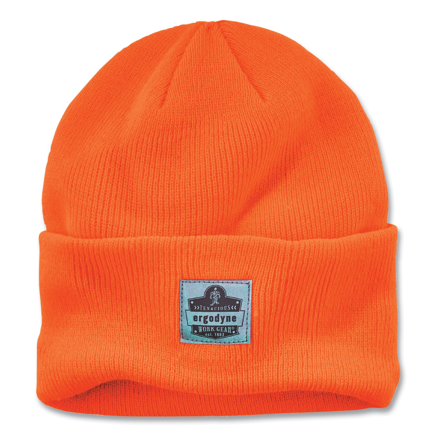 Ergodyne N-Ferno 6806 Cuffed Rib Knit Beanie Hat, Acrylic, Orange, 6 per Carton