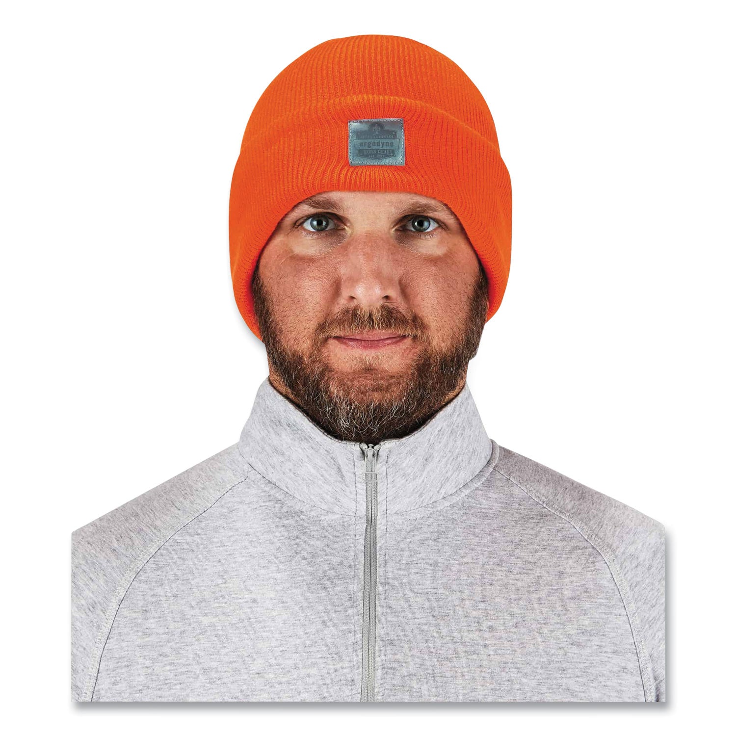 Ergodyne N-Ferno 6806 Cuffed Rib Knit Beanie Hat, Acrylic, Orange, 6 per Carton