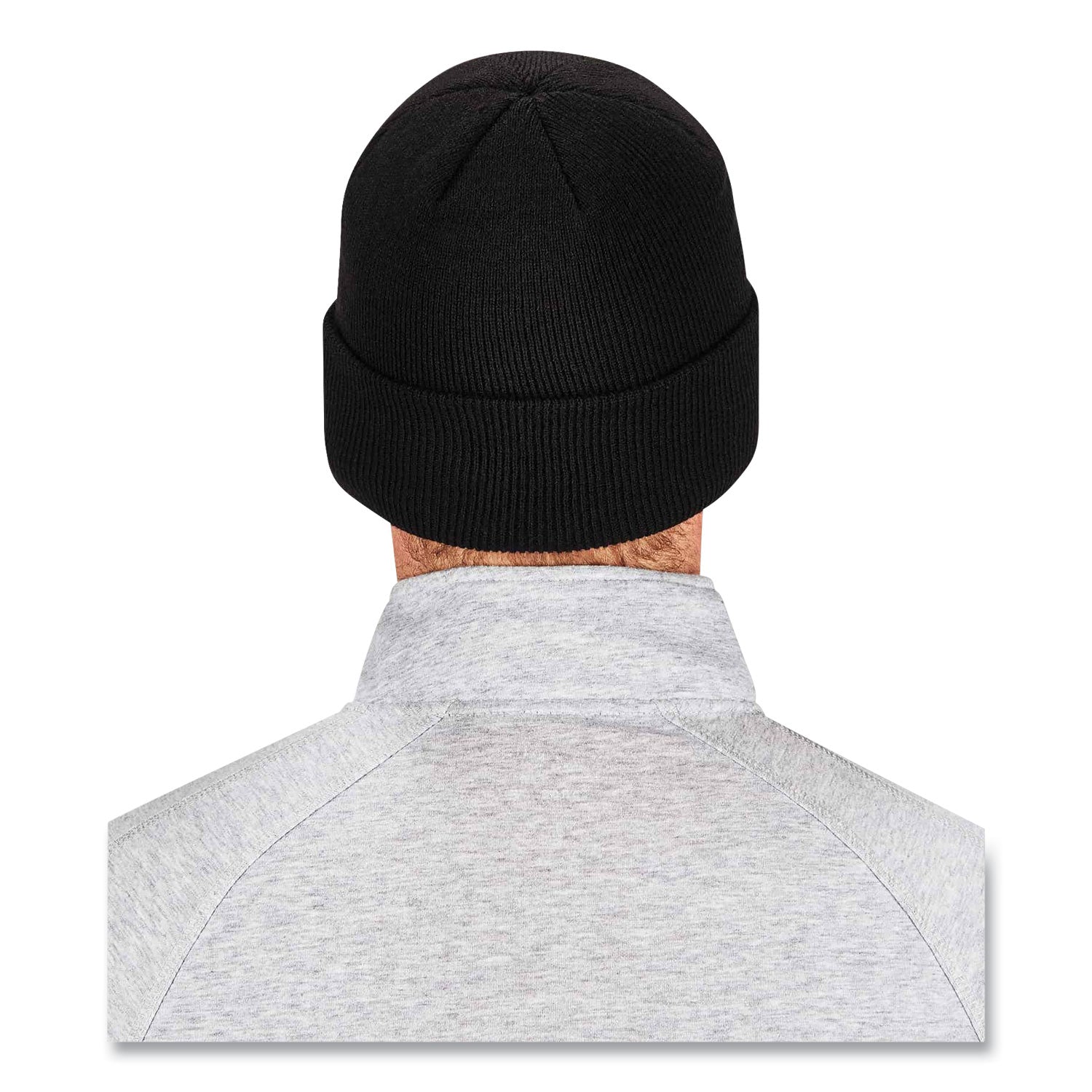 Ergodyne 6806 Cuffed Rib Knit Beanie Hat, Acrylic, Black, 6 per Carton