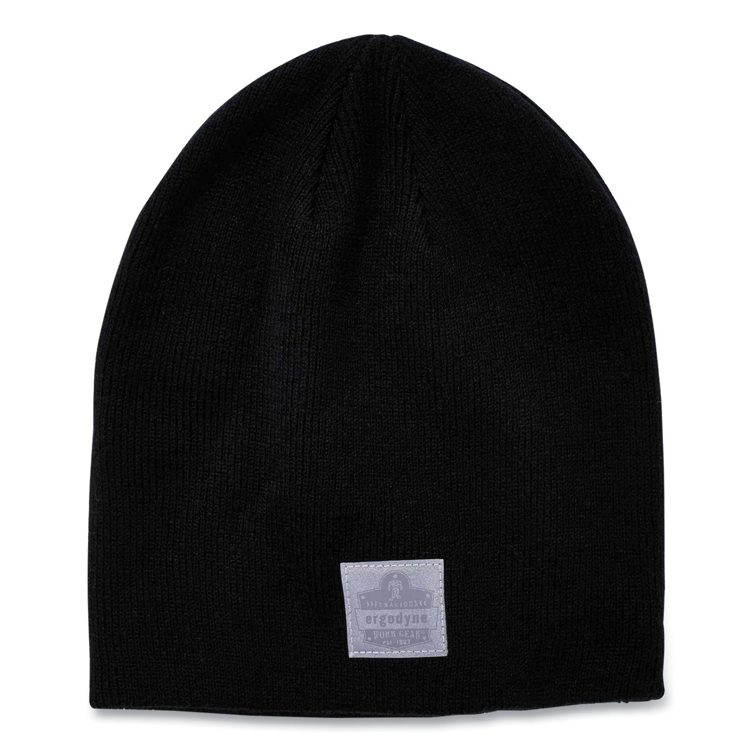 Ergodyne 6812 Ribbed Knit Beanie, Acrylic, Black, Pack of 6