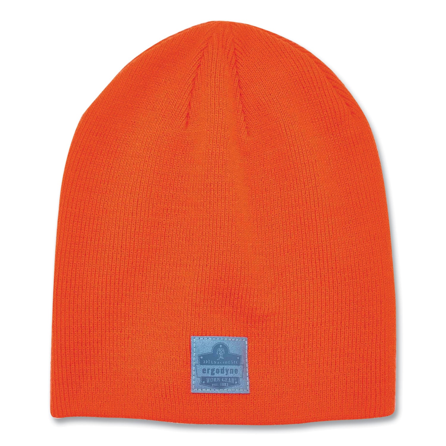 Ergodyne 6812 Ribbed Knit Beanie, Acrylic, Orange, Pack of 6