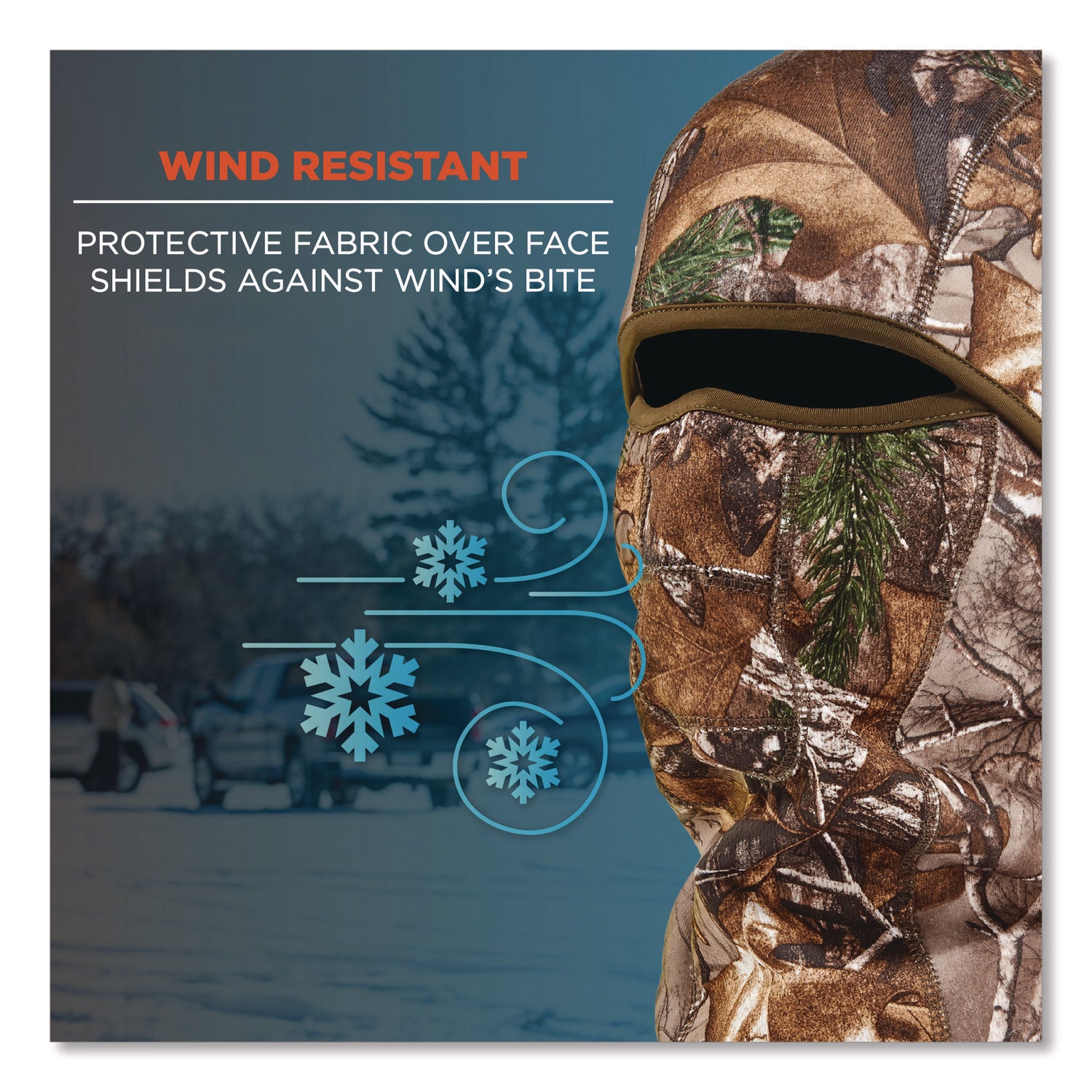 Ergodyne N-Ferno 6823 Balaclava Face Mask - Wind-Proof, Hinged Design - Fabric, Fleece - Realtree Xtra
