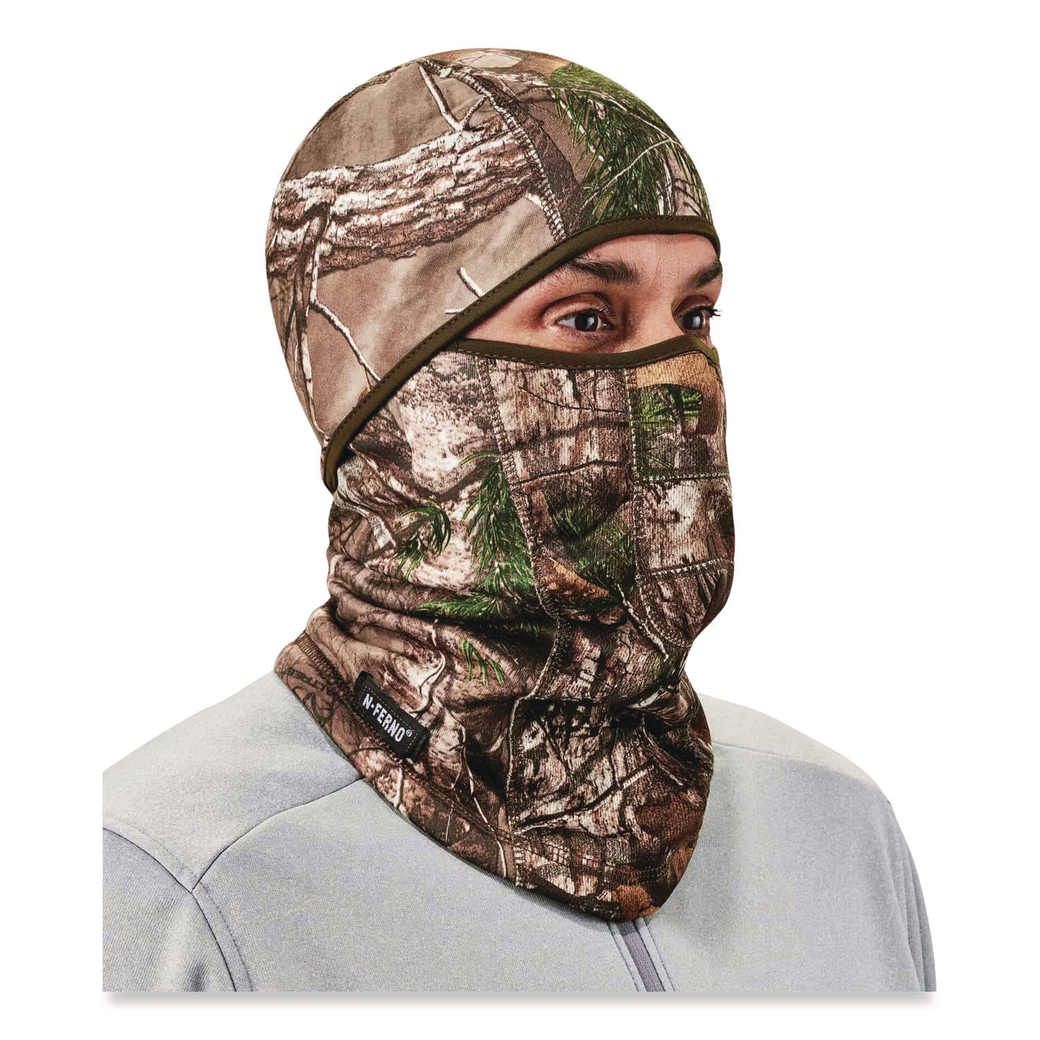 Ergodyne N-Ferno 6823 Balaclava Face Mask - Wind-Proof, Hinged Design - Fabric, Fleece - Realtree Xtra