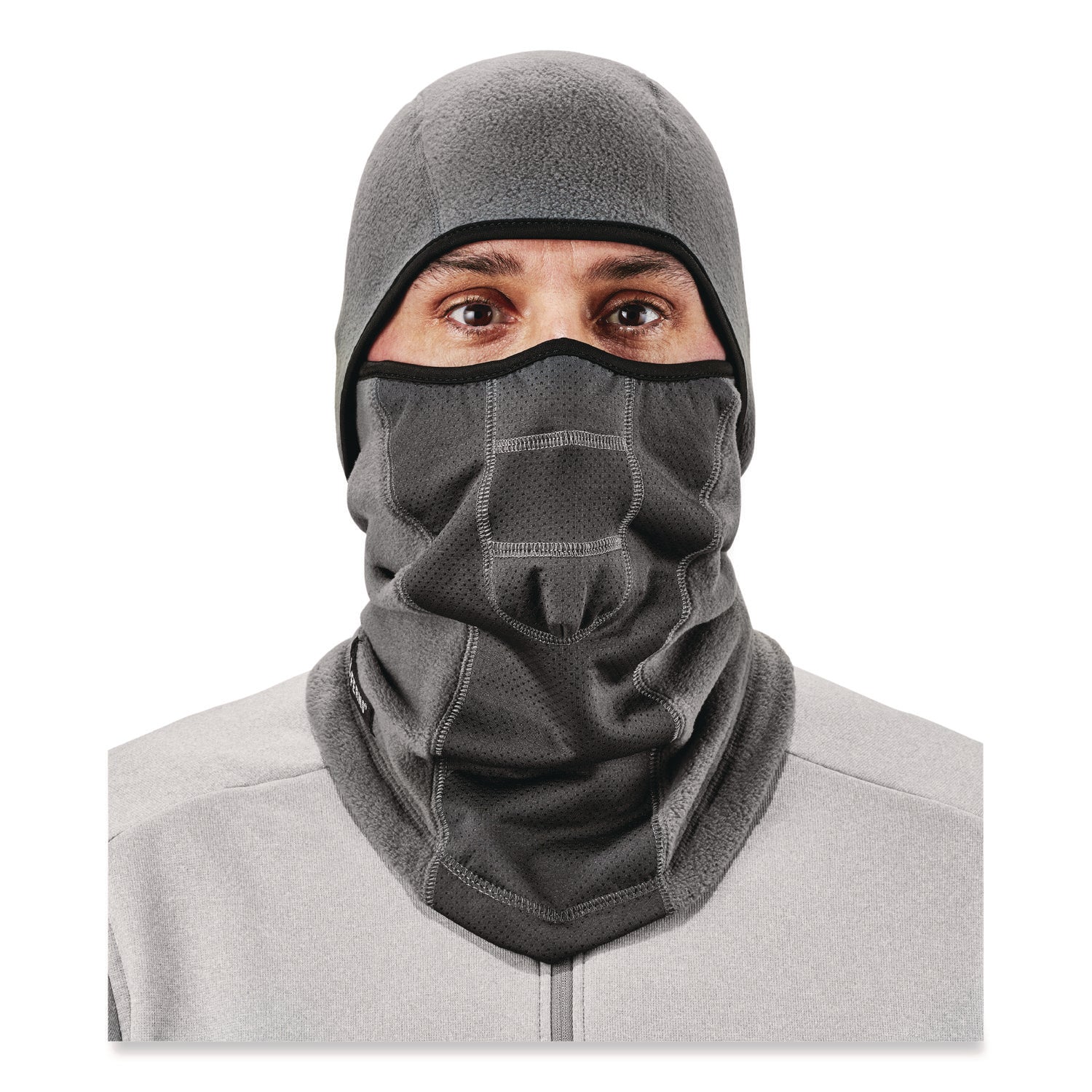 Ergodyne N-Ferno 6823 Balaclava Face Mask - Wind-Proof, Hinged Design - Fabric, Fleece - Gray