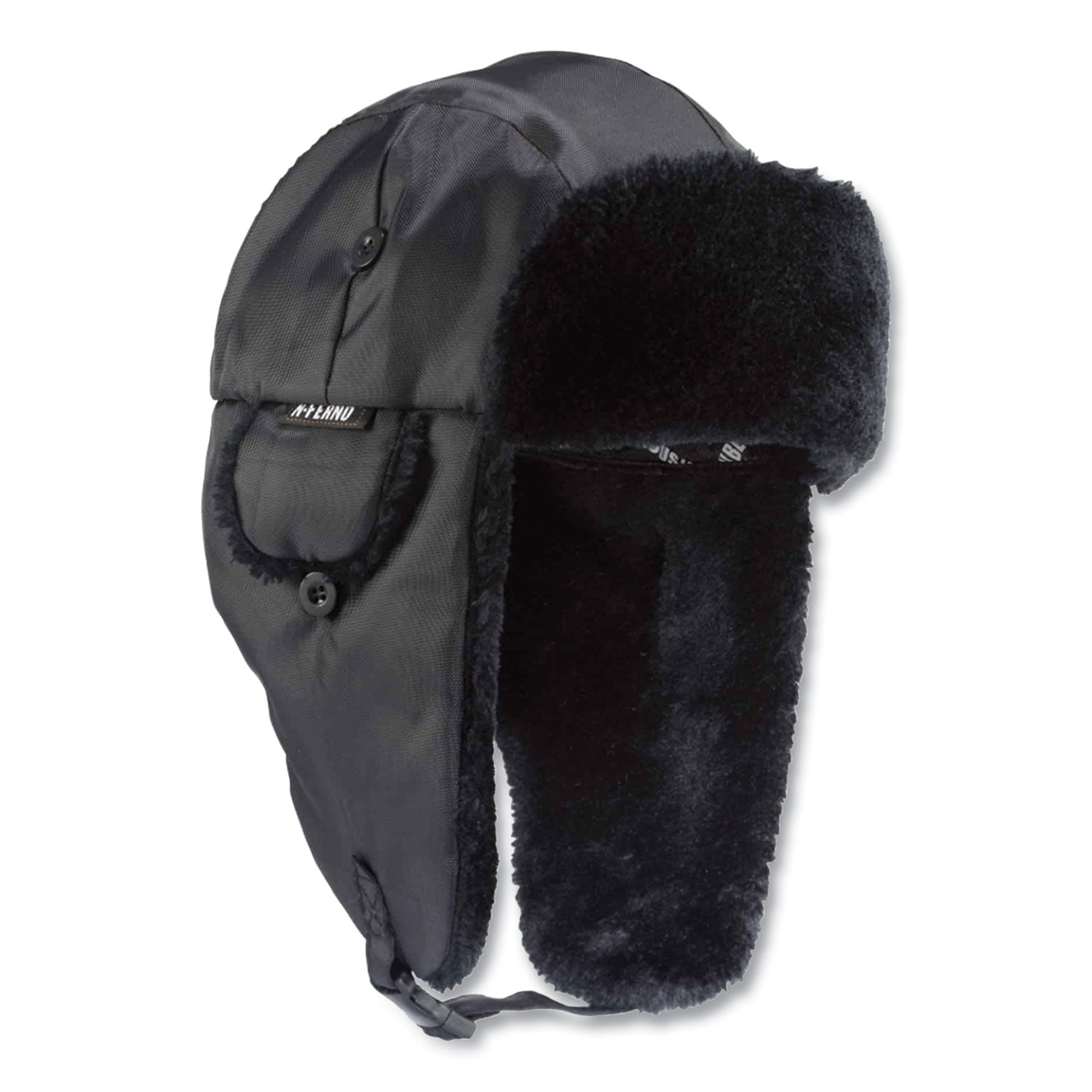 Ergodyne 6802 Classic Trapper Hat, Small/Medium, Black, 1 Each