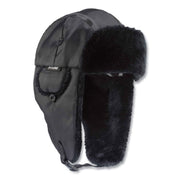Ergodyne 6802 Classic Trapper Hat, Small/Medium, Black, 1 Each