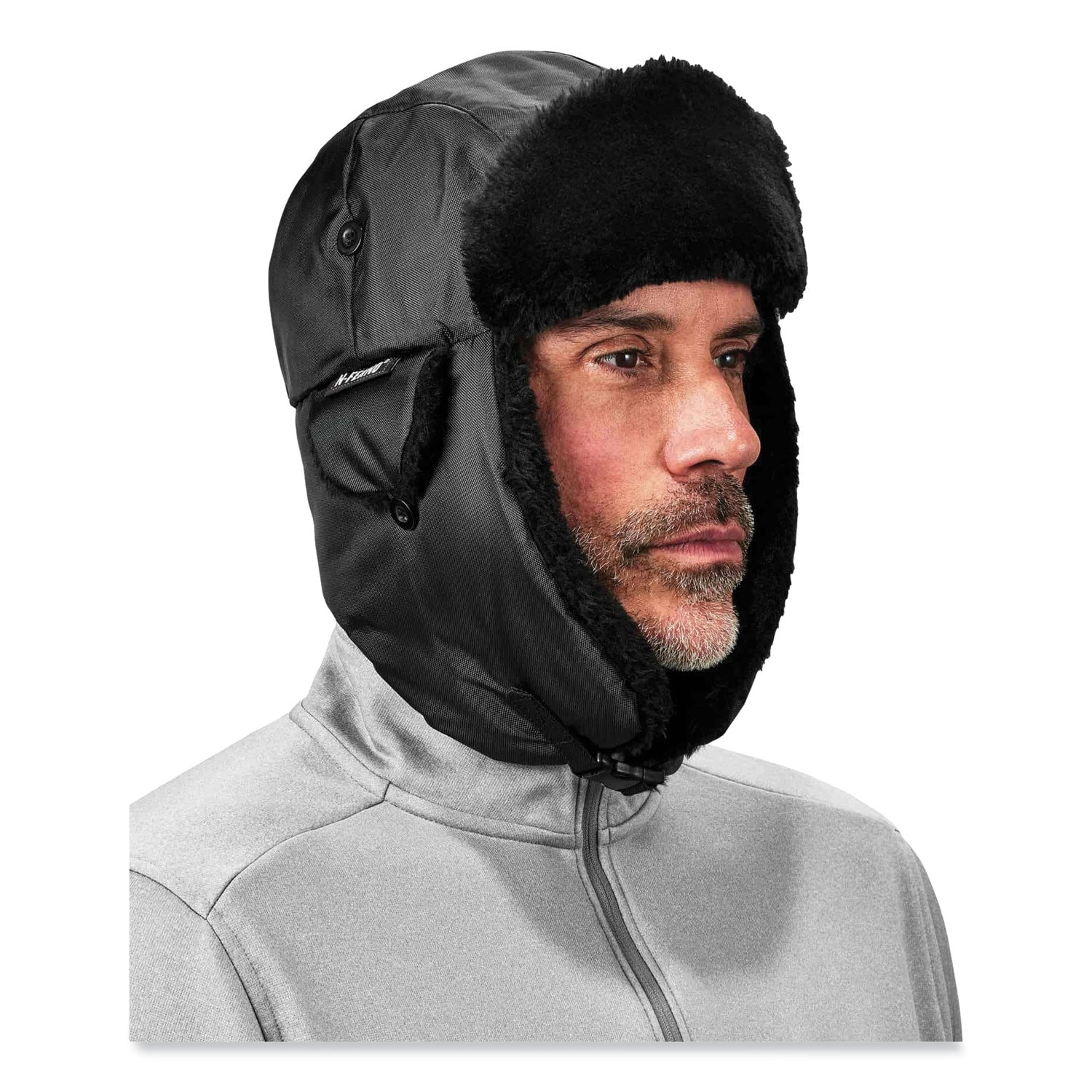 Ergodyne 6802 Classic Trapper Hat, Small/Medium, Black, 1 Each