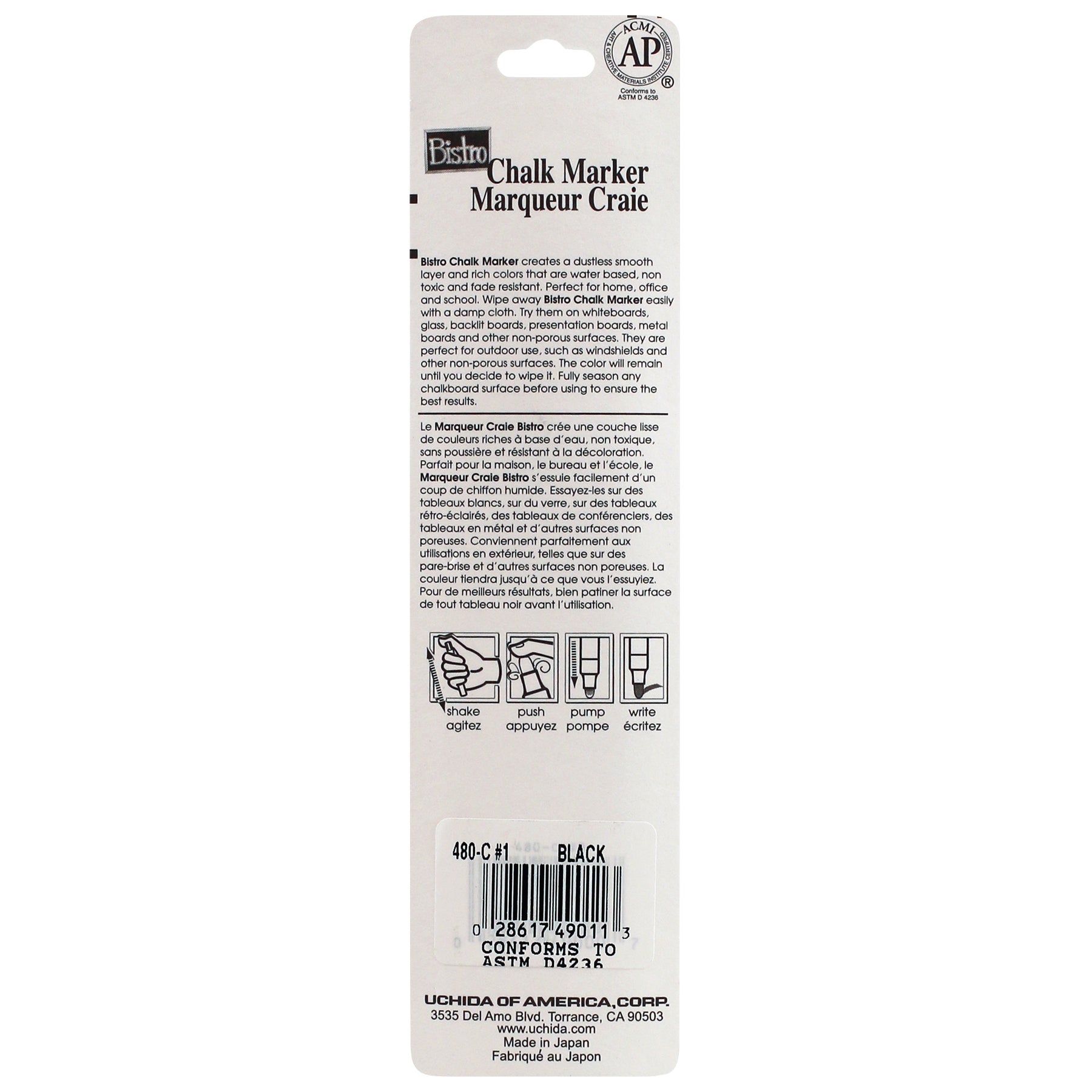 Bistro Chalk Marker Broad Tip, 480R-S, Black