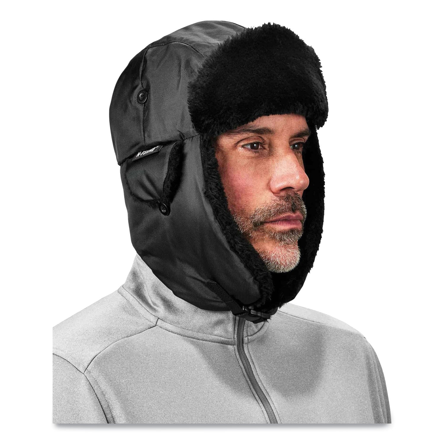 Ergodyne 6802 Classic Trapper Hat, Large/Extra Large, Black, 1 Each