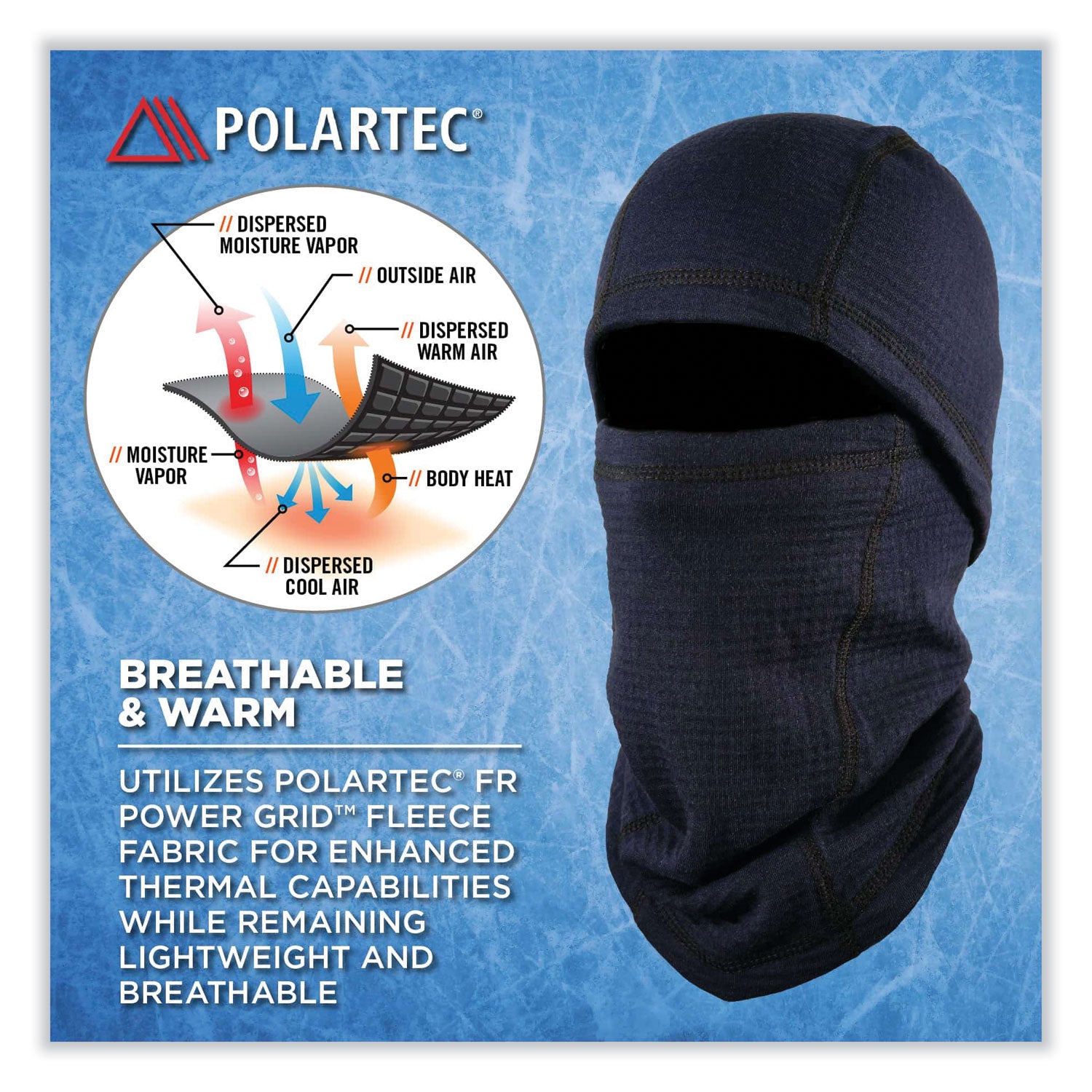 Ergodyne 6847 Flame-resistant Balaclava Face Mask, NFPA 70E / NFPA 2112 Certified, Navy, 1 Each