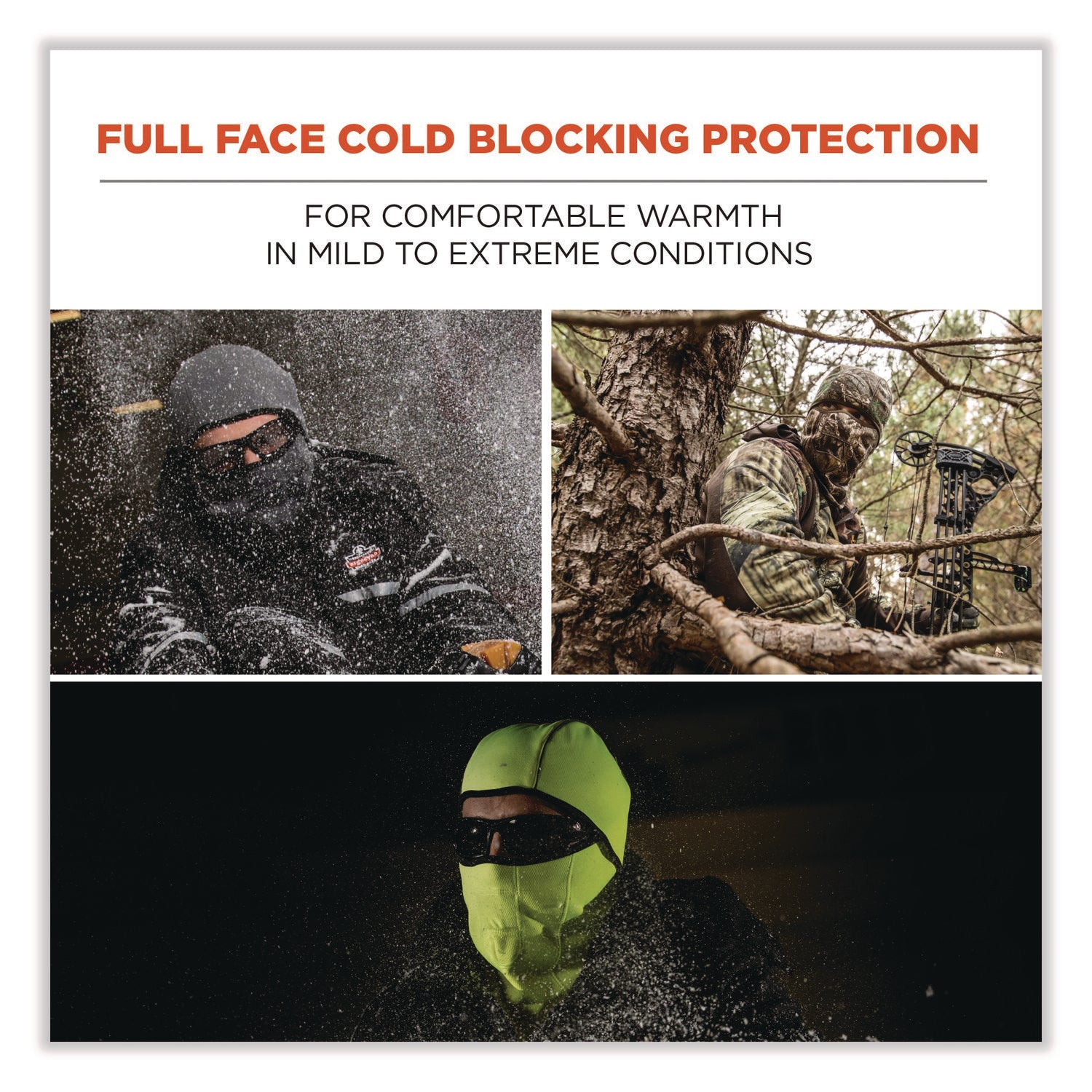 Ergodyne N-Ferno 6823 Balaclava Face Mask - Wind-Proof, Hinged Design - Fabric, Fleece - Navy