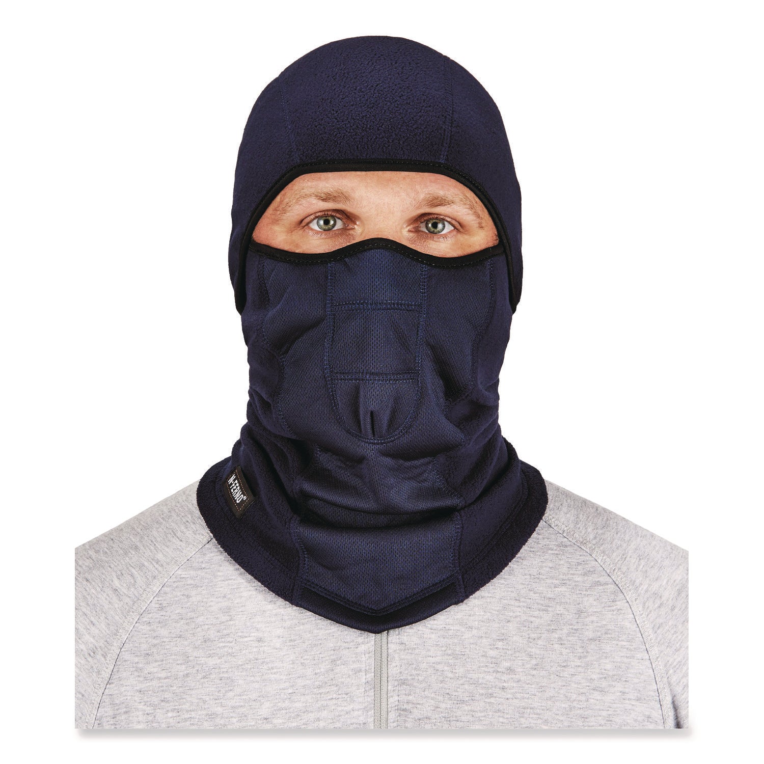 Ergodyne N-Ferno 6823 Balaclava Face Mask - Wind-Proof, Hinged Design - Fabric, Fleece - Navy