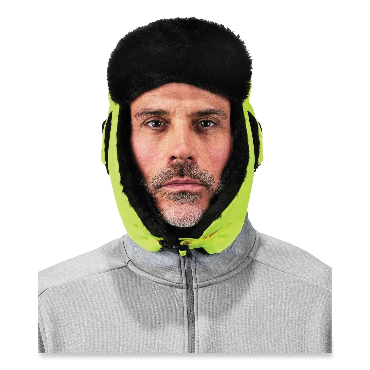 Ergodyne 6802 Classic Trapper Hat, Small/Medium, Lime, 1 Each