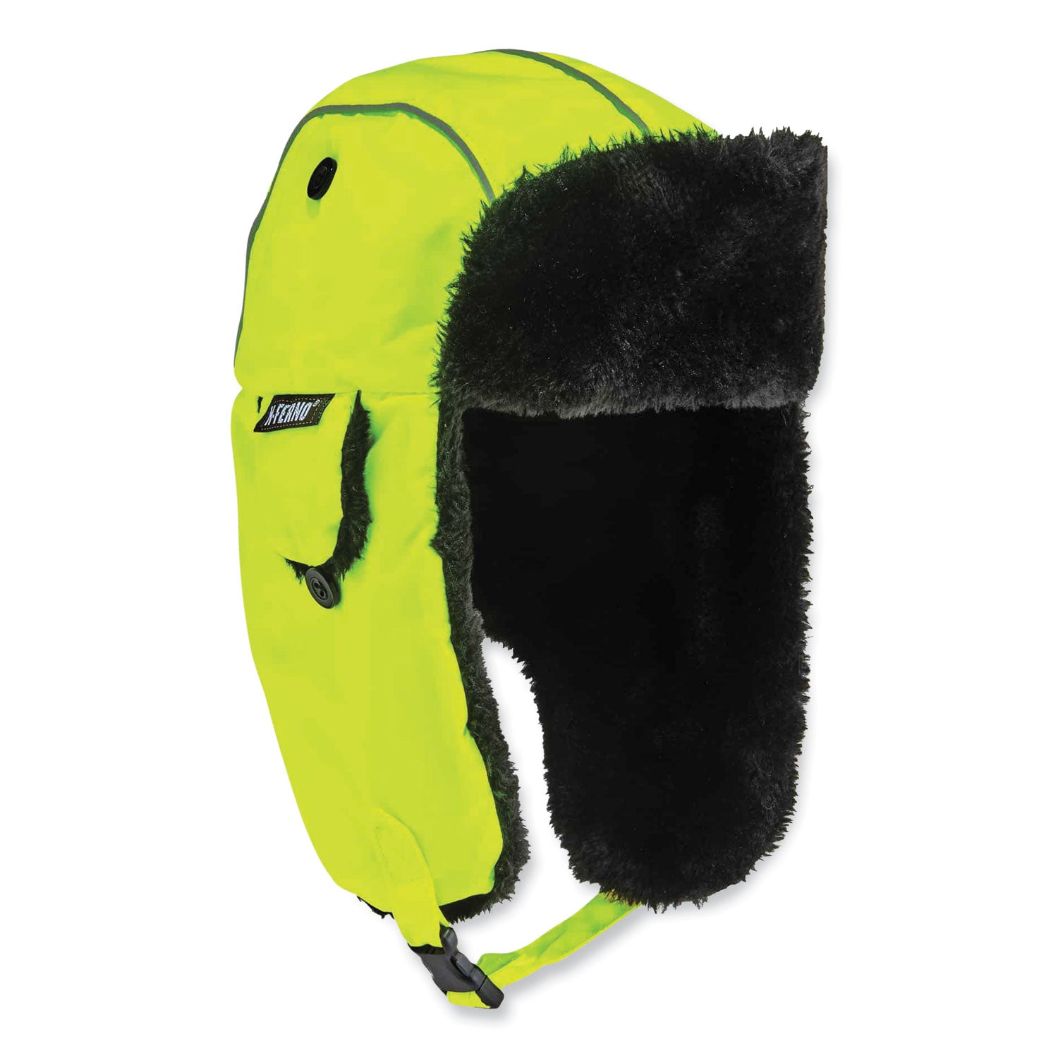 Ergodyne 6802 Classic Trapper Hat, Large/Extra Large, Lime, 1 Each