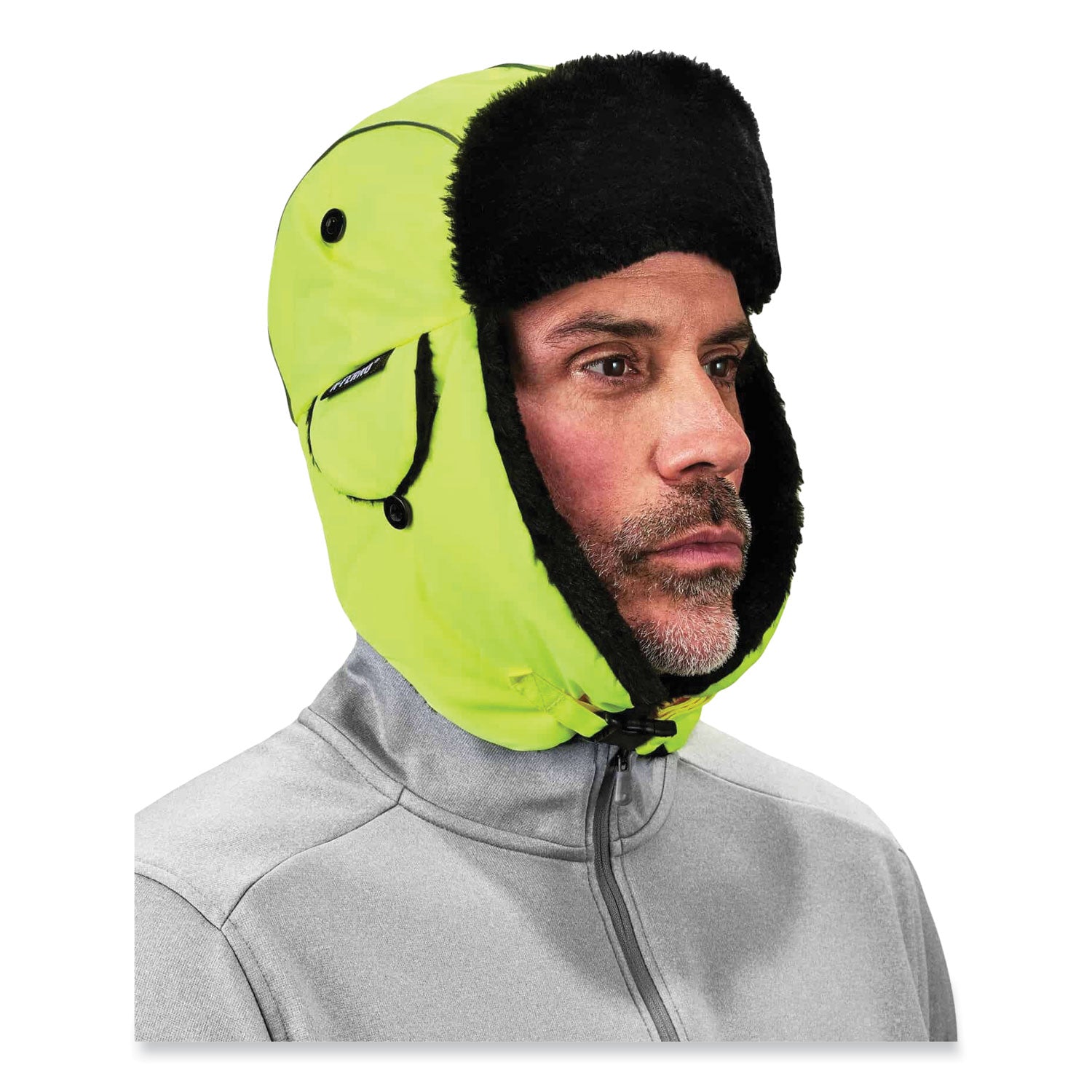 Ergodyne 6802 Classic Trapper Hat, Large/Extra Large, Lime, 1 Each