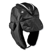 Ergodyne 6802Z Zippered Trapper Hat, Large/Extra Large, Black, Nylon/Oxford Nylon, 1 Each