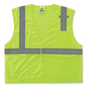 Ergodyne 8210HL Mesh Hi-Vis Safety Vest, Extra Small, Lime, Reflective, Lightweight, Breathable, Hook & Loop Closure, Pocket, Mic Tab, 1 Each