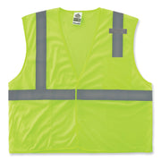 Ergodyne 8210HL Mesh Hi-Vis Safety Vest, Lime, 2X/3X, Reflective, Hook & Loop Closure, Breathable, Lightweight, Pocket, Mic Tab, 1 Each