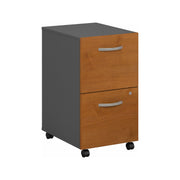 Bush Business Furniture Series C 2 Drawer Mobile File Cabinet in Natural Cherry - Assembled - 15.71" Width x 20.2" Depth x 27.79" Height