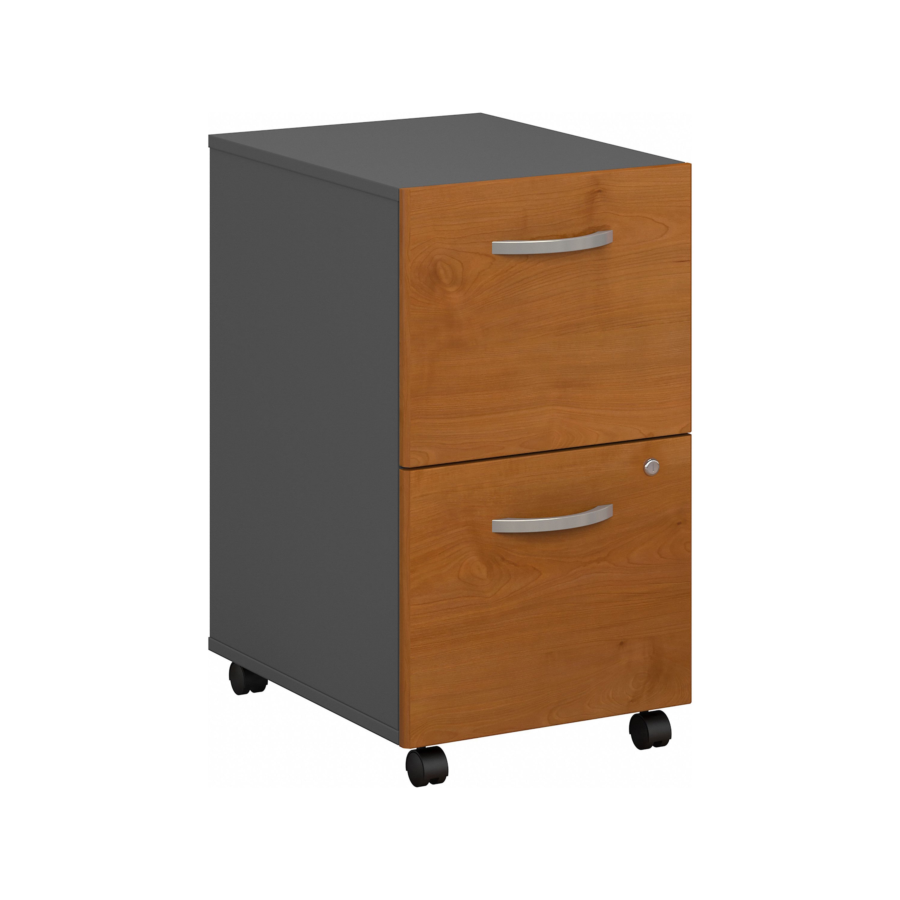 Bush Business Furniture Series C 2 Drawer Mobile File Cabinet in Natural Cherry - Assembled - 15.71" Width x 20.2" Depth x 27.79" Height